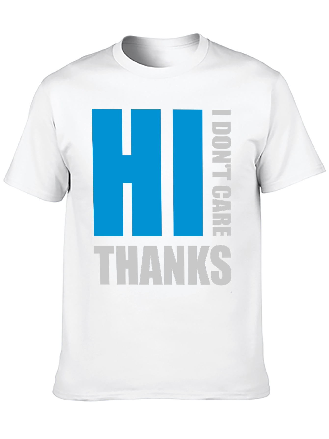 Black HI I DON'T CARE THANKS Black Tee view 10