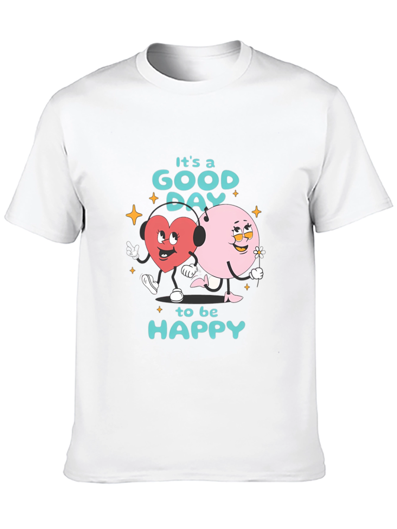 Black Good Day to be Happy Graphic T-Shirt view 10