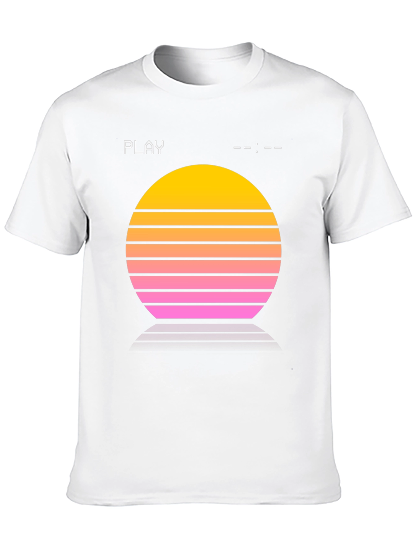 Black Retro Sunset Tee - Synthwave Style view 10