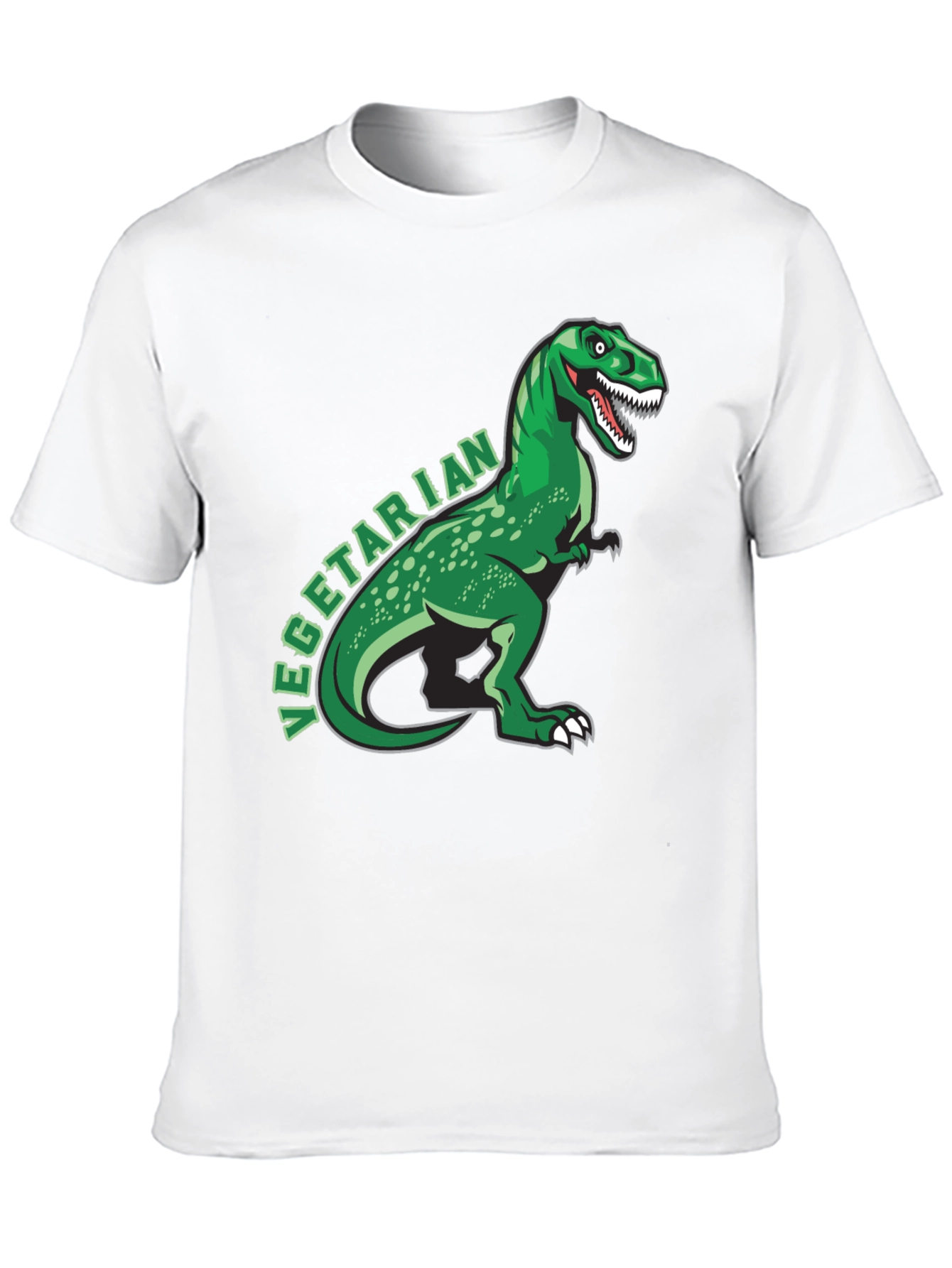 Black Vegetarian Dinosaur T-Shirt - Funny Graphic Tee view 10