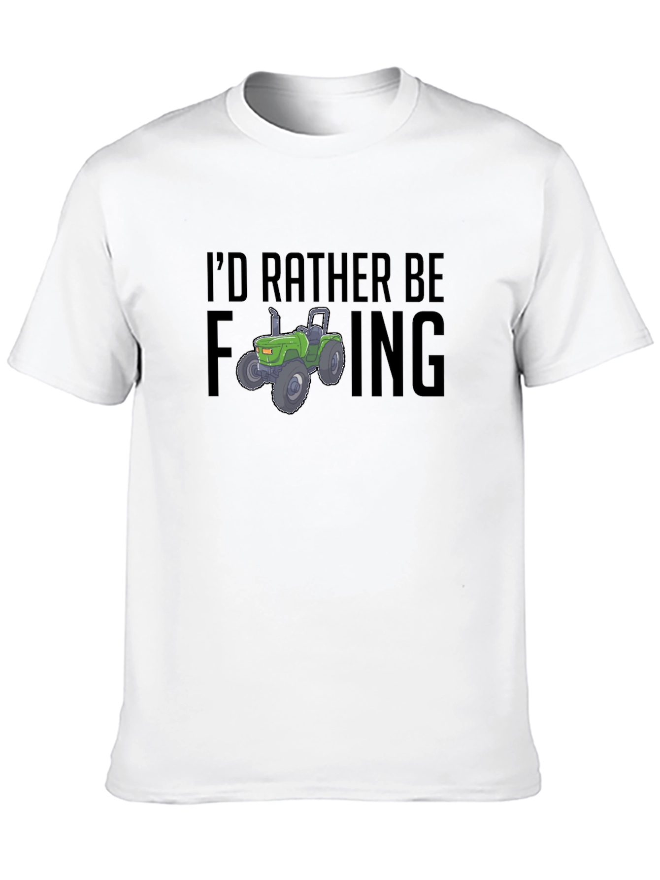Black Farming Tractor T-Shirt: I'd Rather Be... view 10