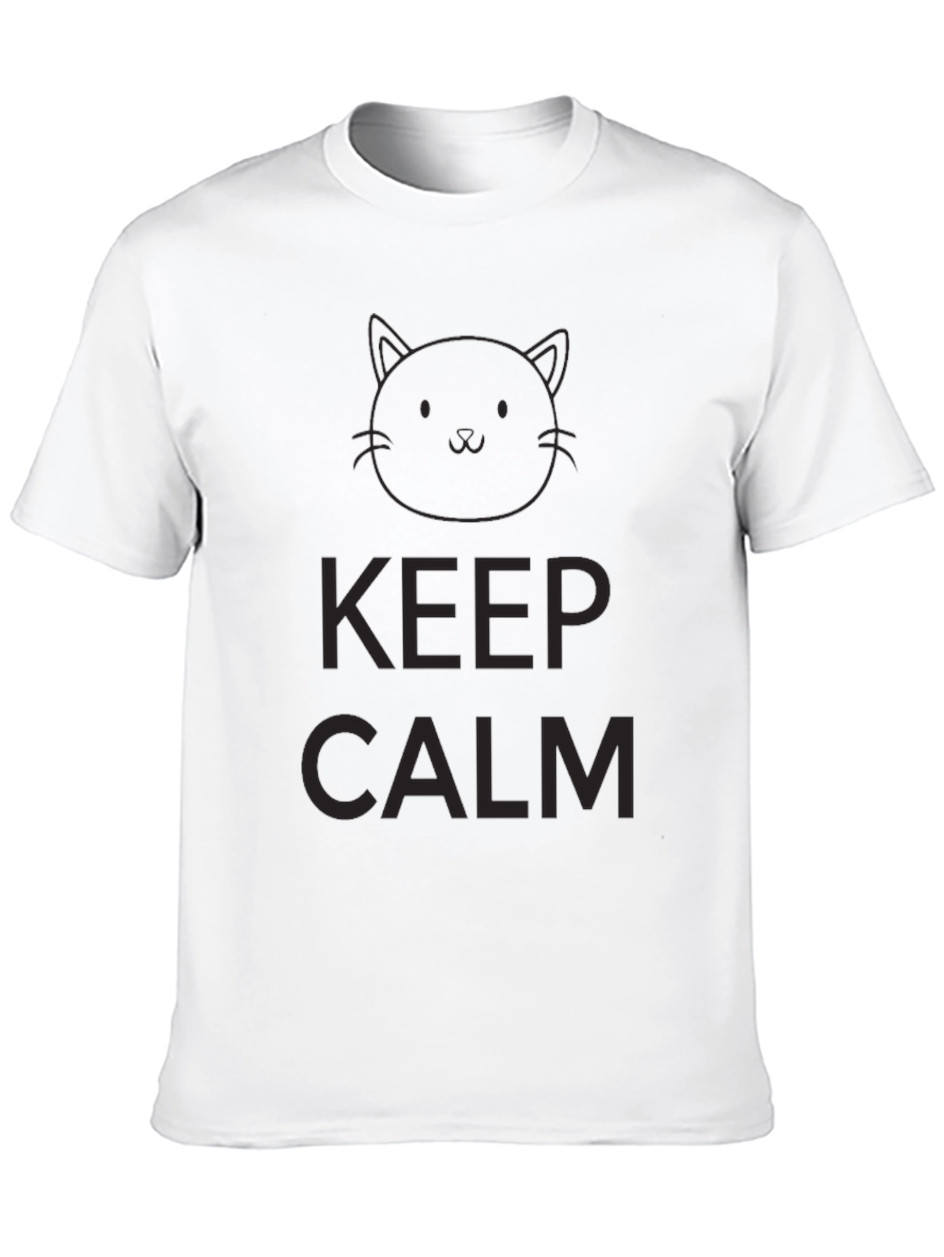 Black Keep Calm Cat Graphic T-Shirt - Black view 10