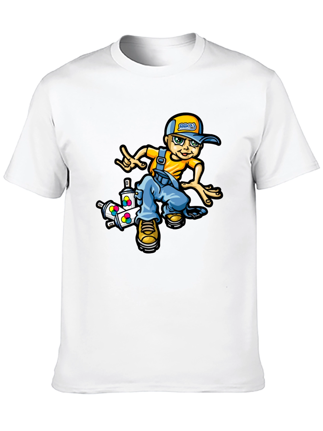 Black Cool Cartoon Boy T-Shirt view 10