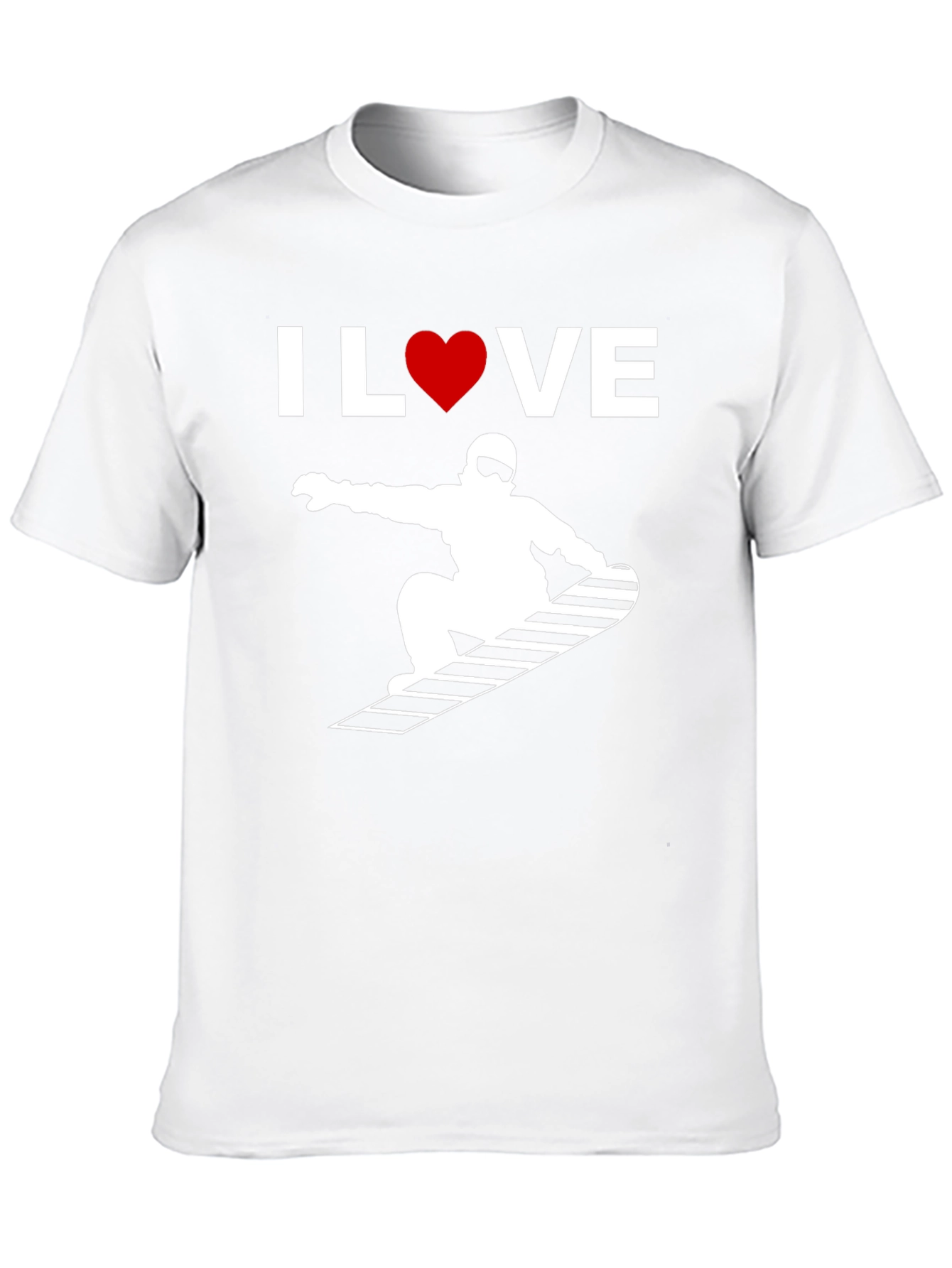 Black I Love Snowboarding Graphic Tee - Black Cotton T-Shirt view 10