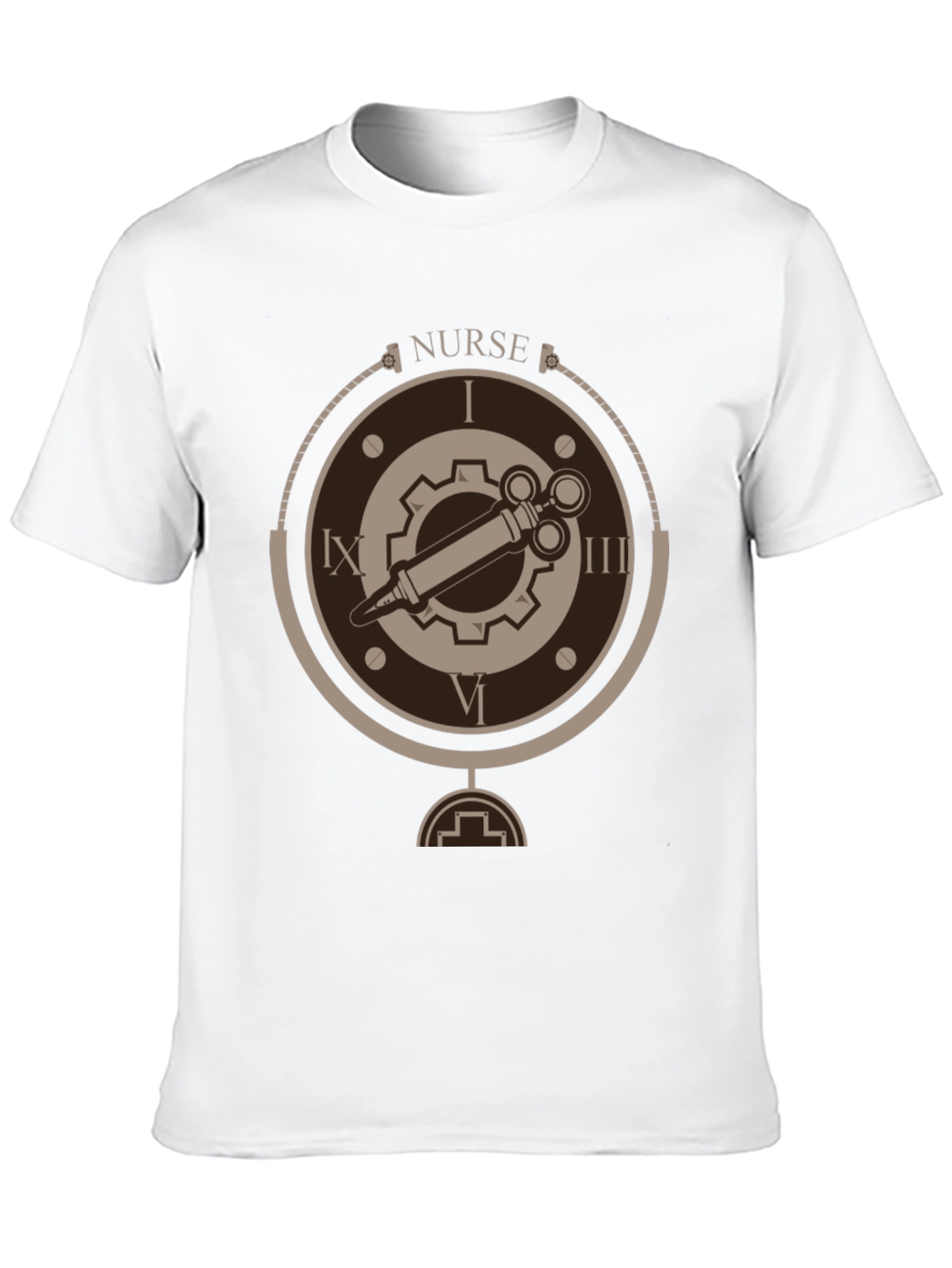 Black Steampunk Nurse T-Shirt - Unique Medical Design view 10