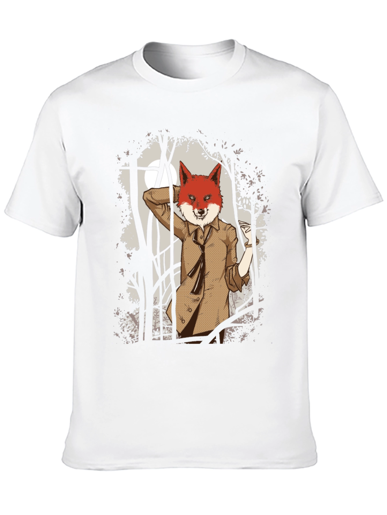 Black Fox in Suit Graphic Tee - Black Cotton T-Shirt view 10