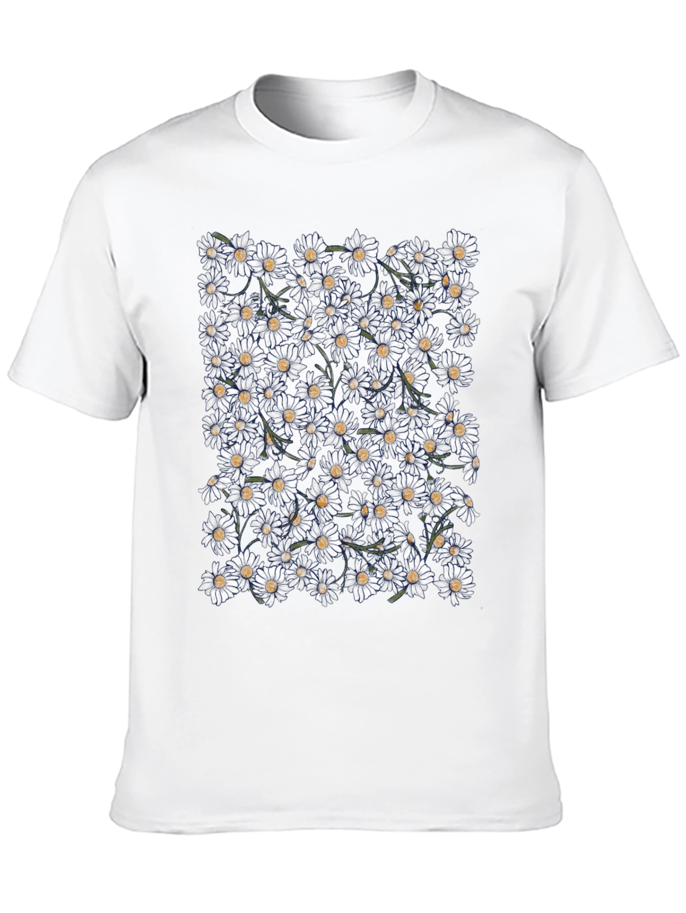 Black Daisy Flower Print T-Shirt view 10