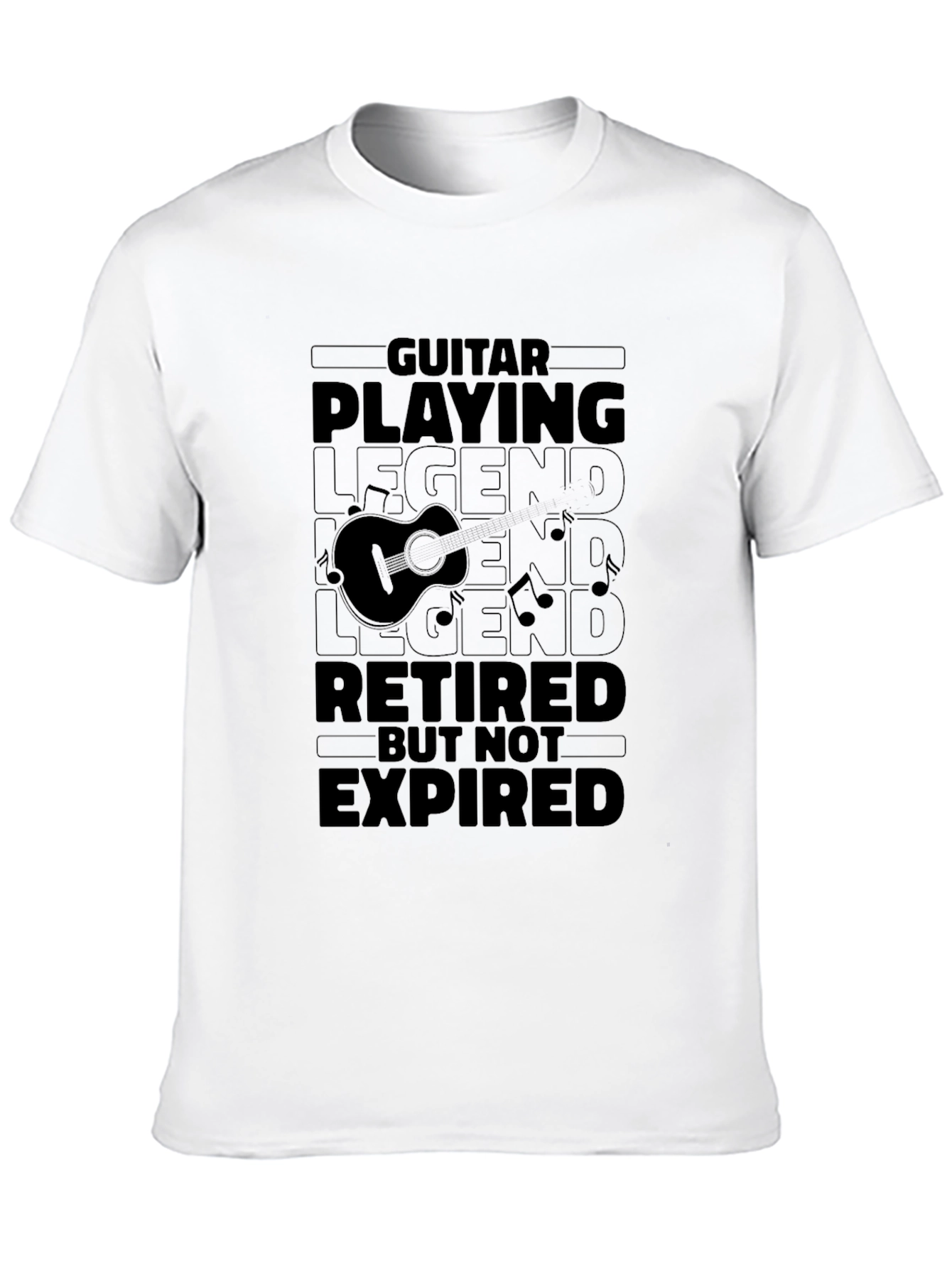 Black Guitar Playing Legend Retired T-Shirt view 10