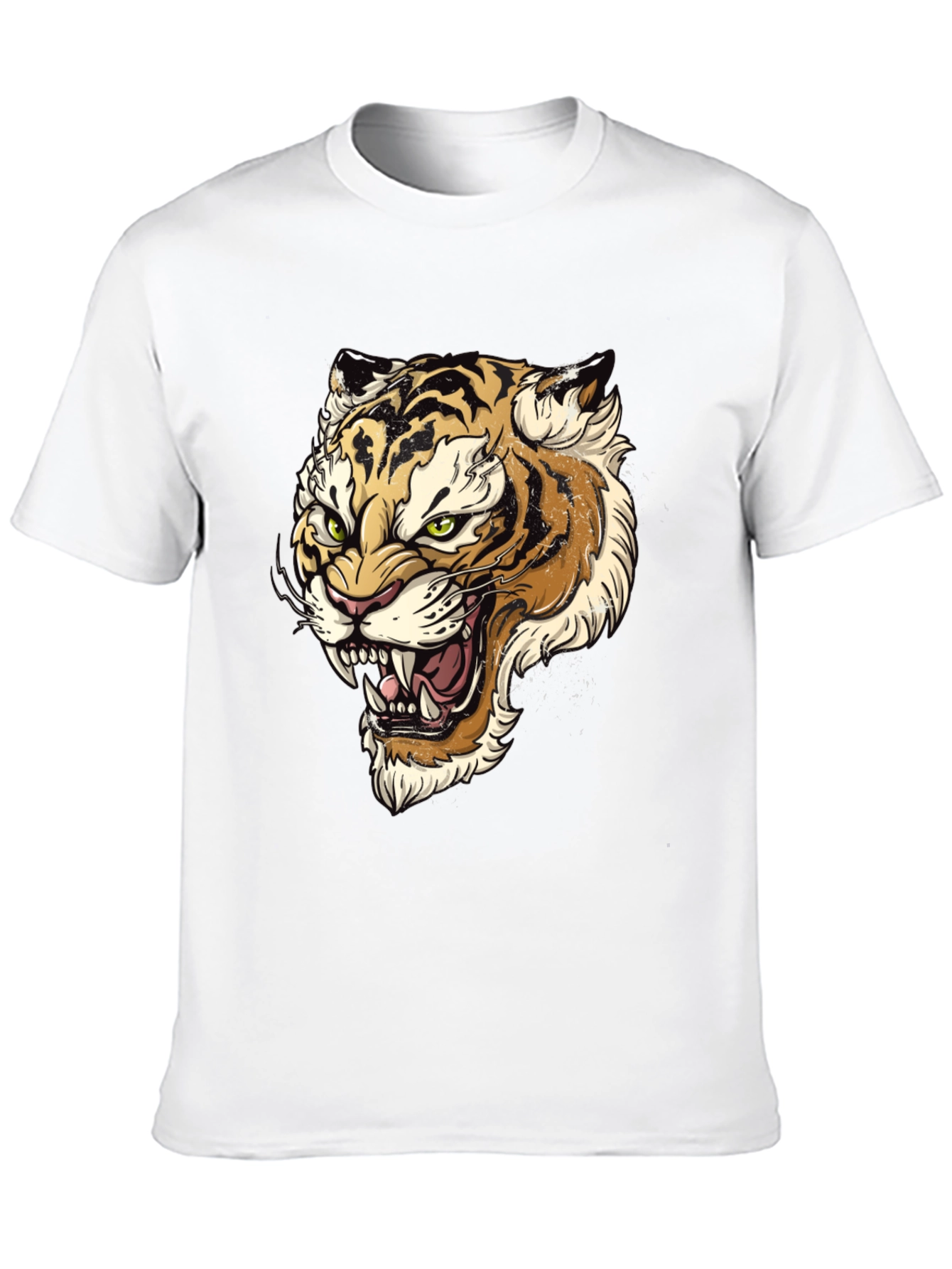 Black Tiger Graphic Print Men's T-Shirt view 10