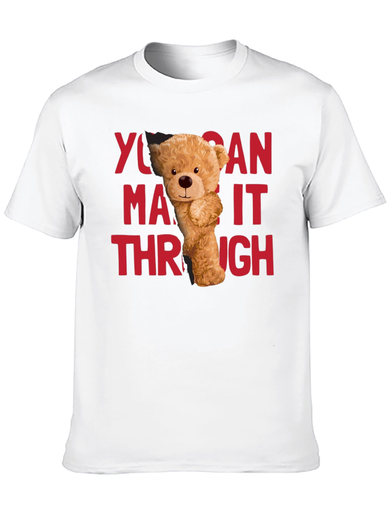 Black You Can Make It Through T-Shirt Bear Graphic view 10