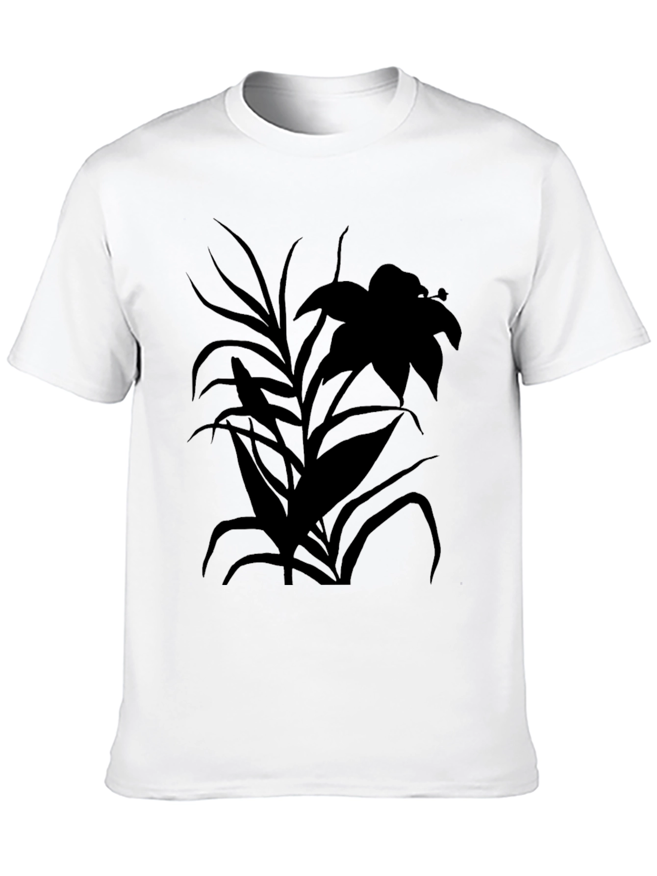 Black Botanical Black Tee - Nature Silhouette T-Shirt view 10