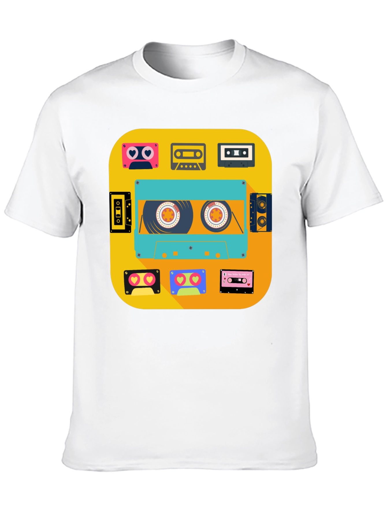 Black Retro Cassette Tapes Graphic Tee - Vintage Style view 10
