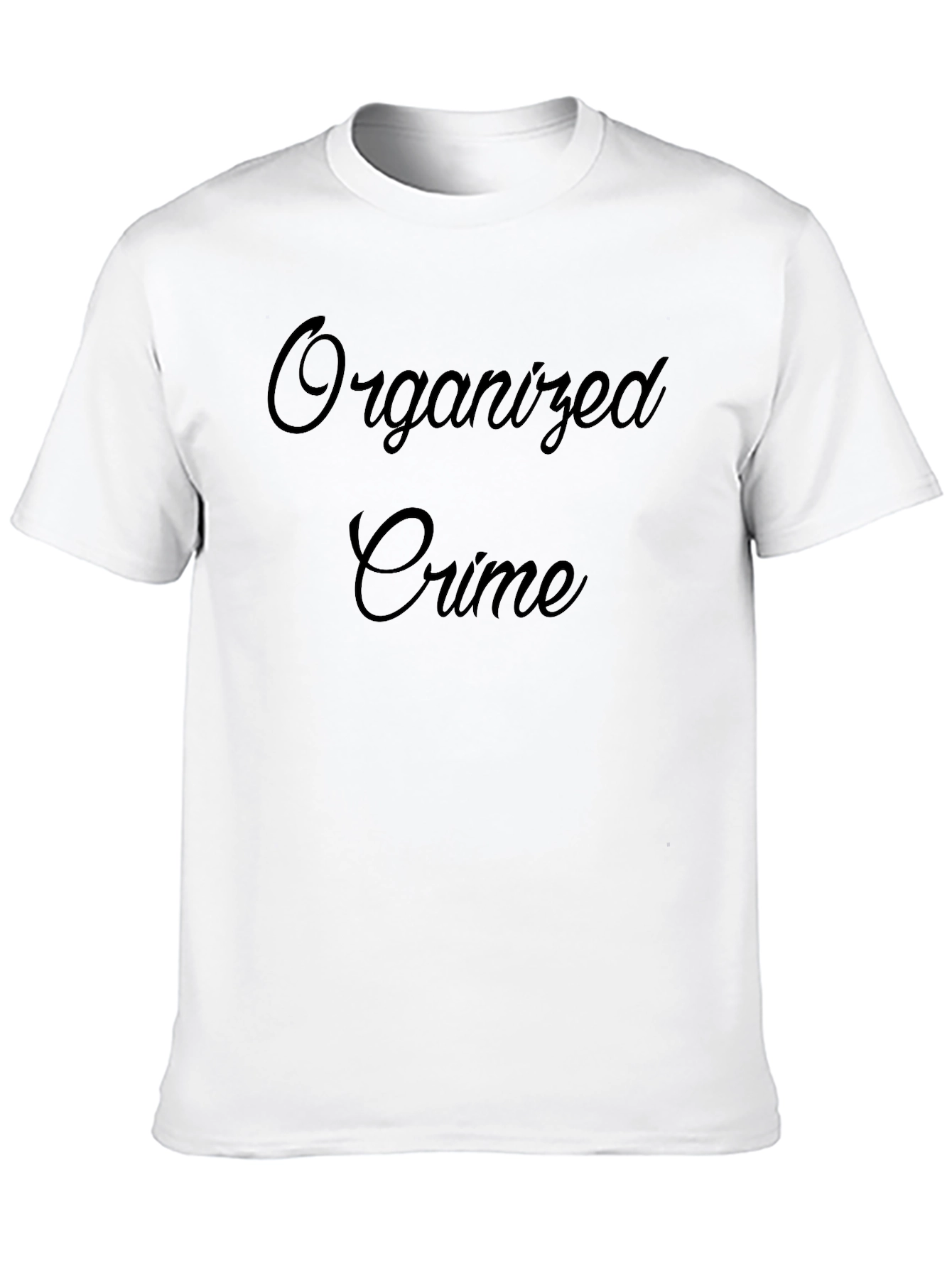 Black Organized Crime T-Shirt - Black Crew Neck Tee view 10