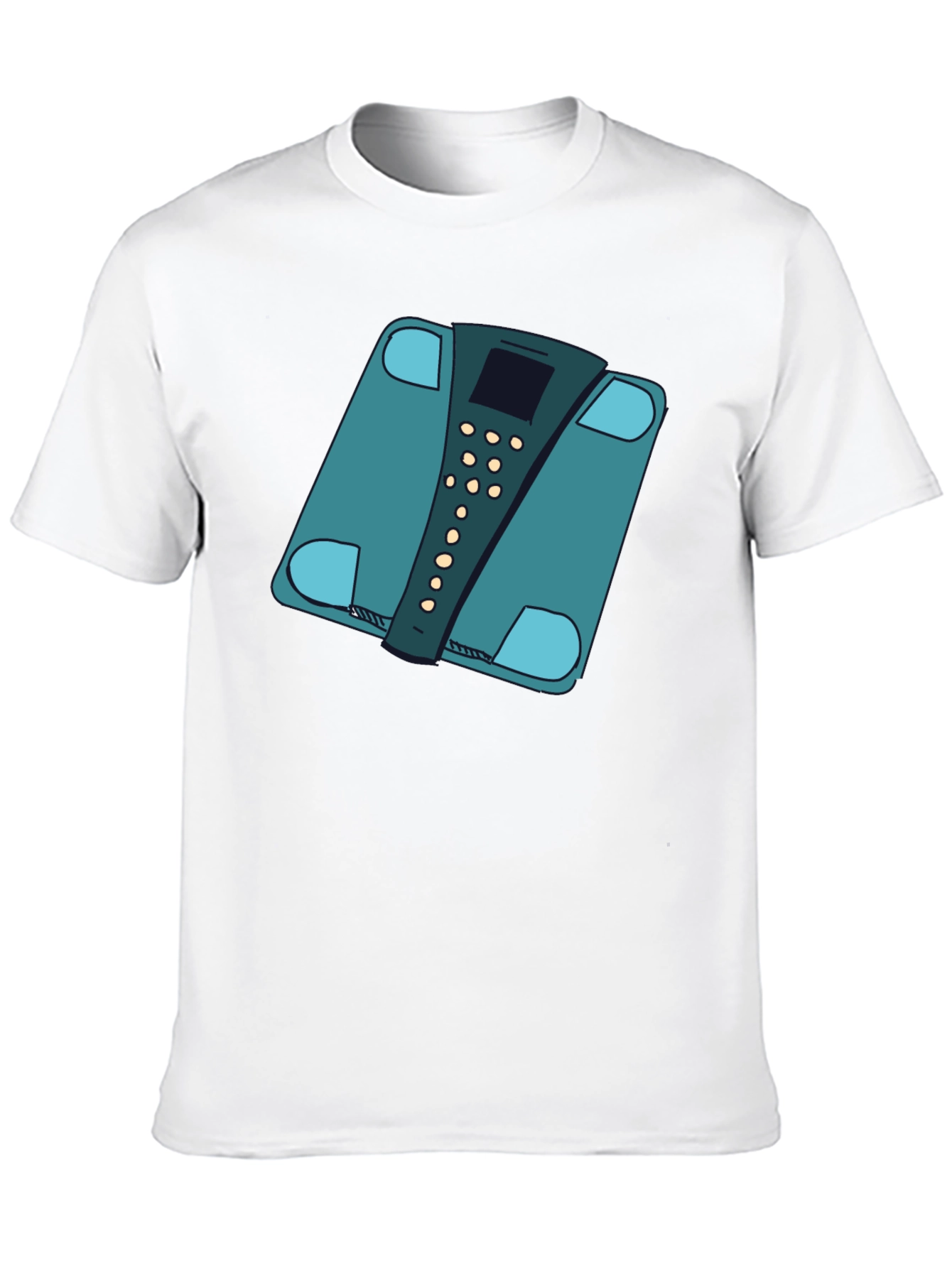 Black Funny Weight Scale Graphic Tee - Black Casual T-Shirt view 10