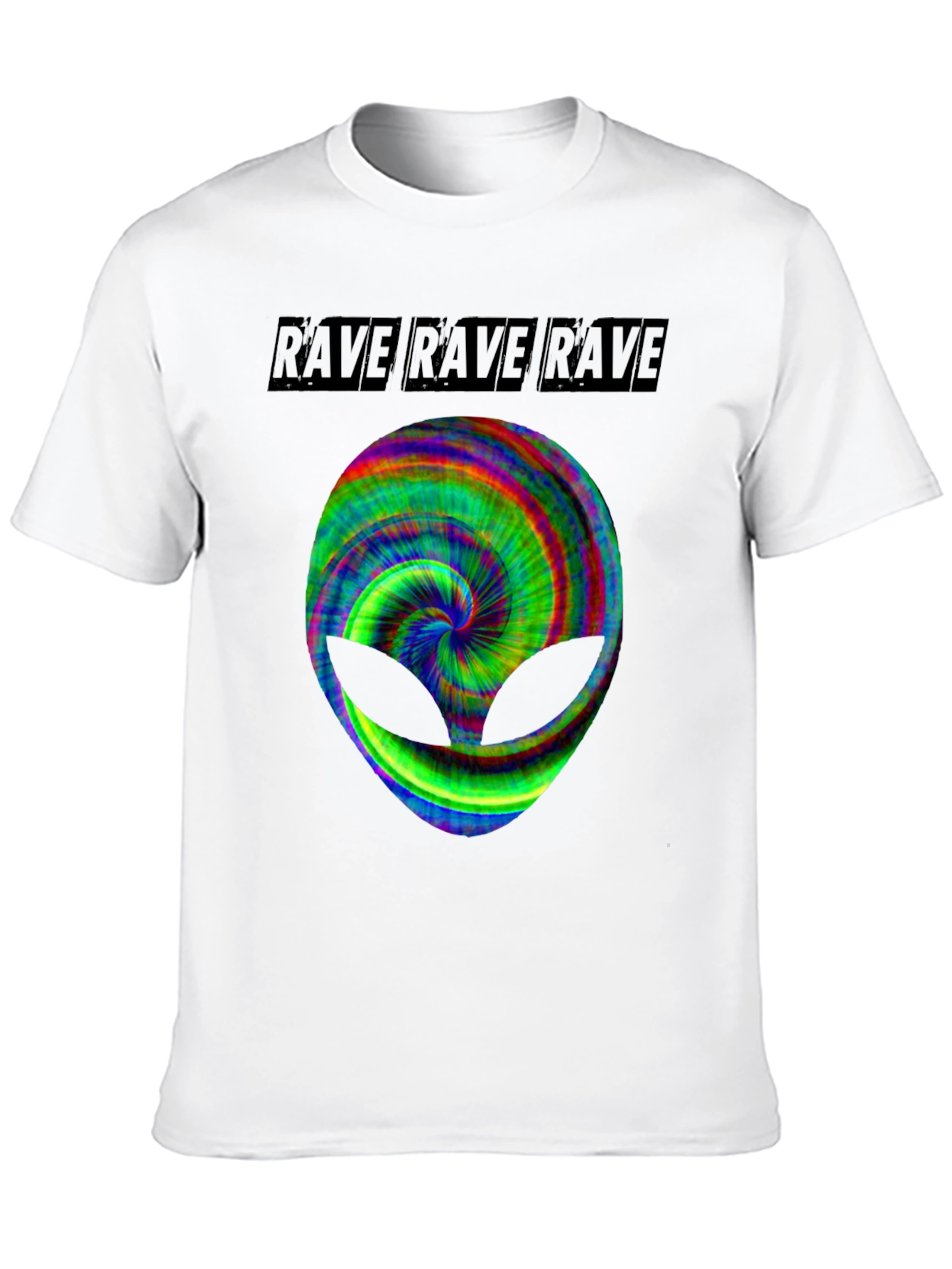 Black Rave Alien Graphic Tee - Black Cotton T-Shirt view 10