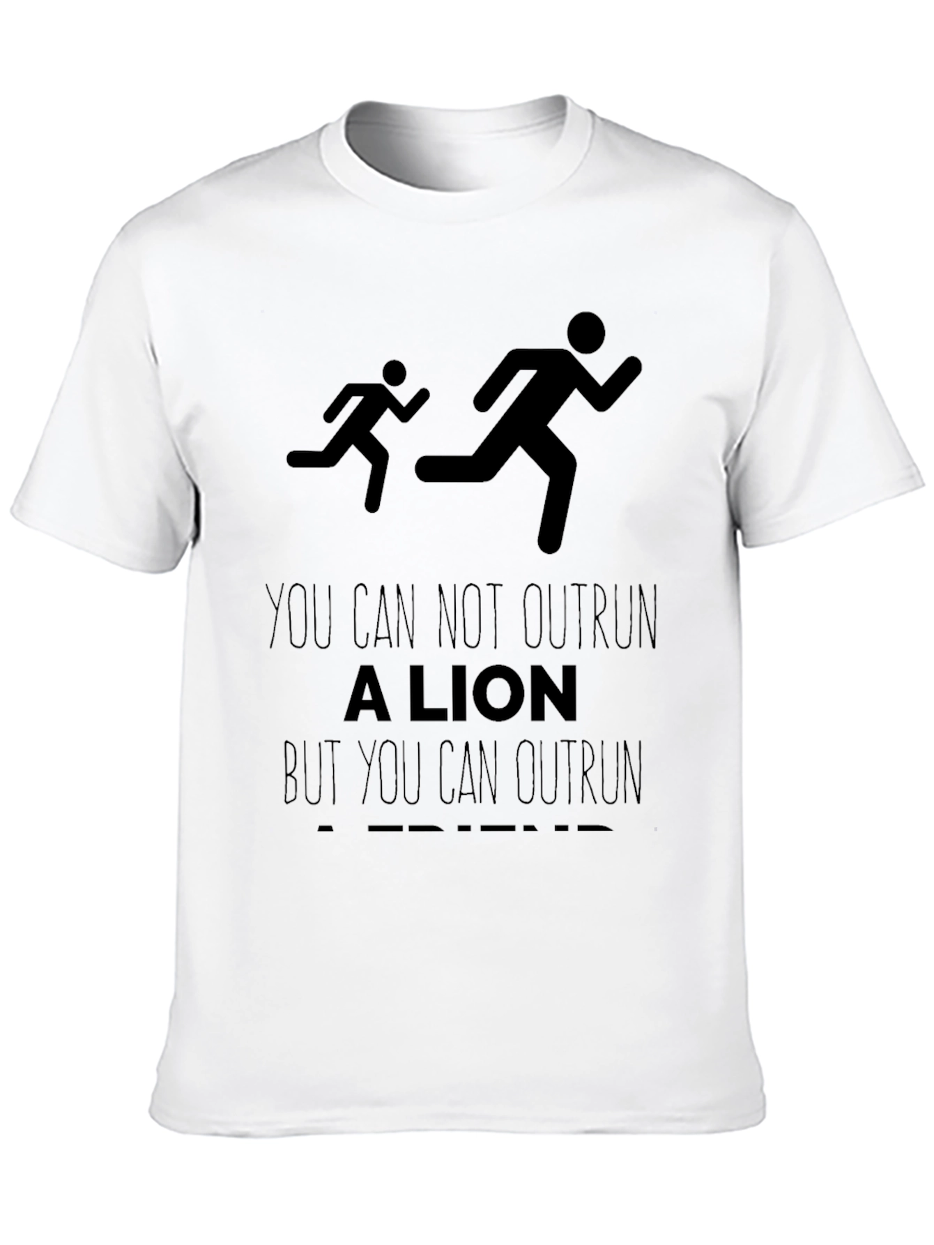 Black Funny Running T-Shirt: Outrun a Friend view 10