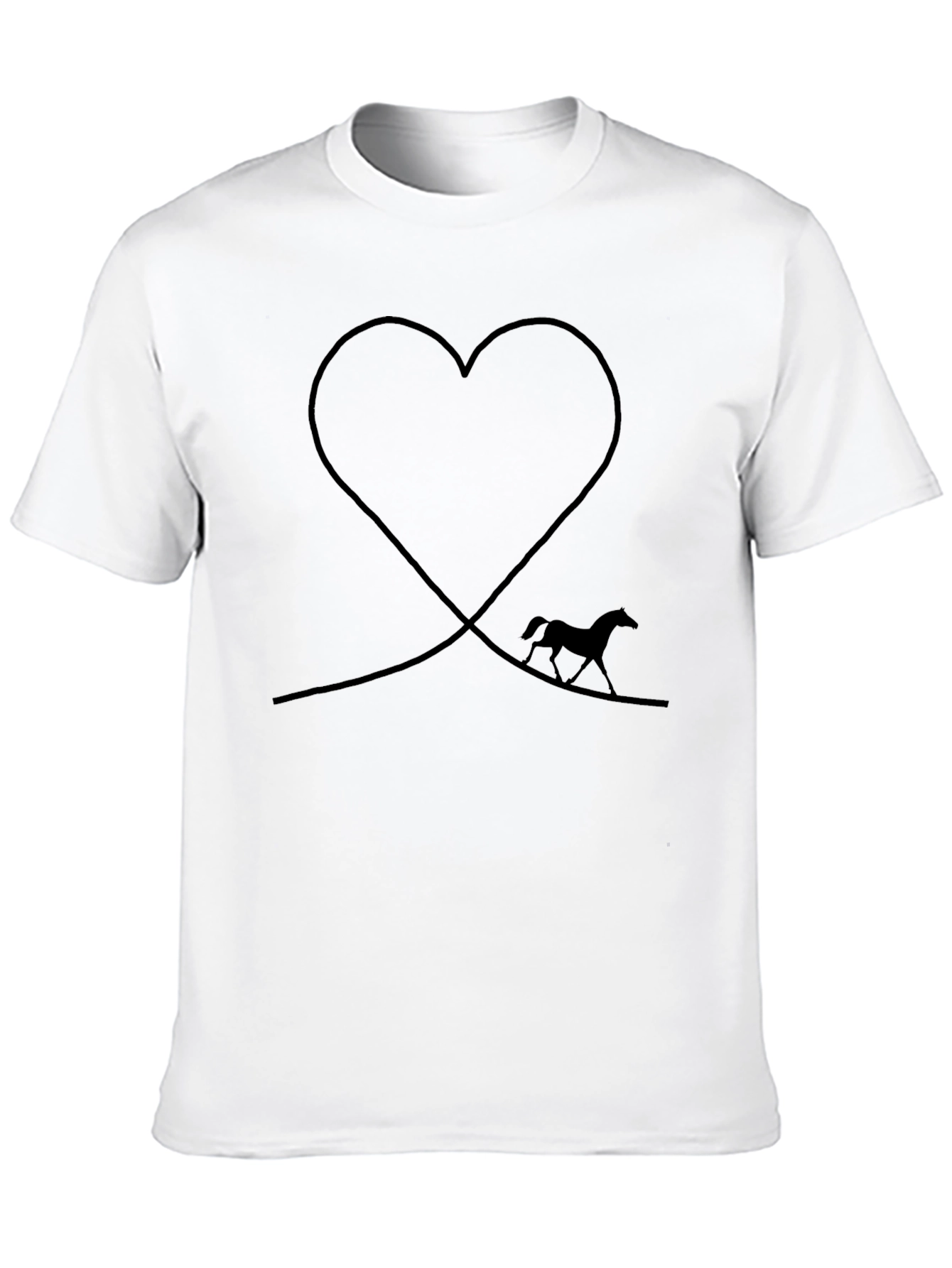 Black Horse & Heart Graphic T-Shirt - Black view 10