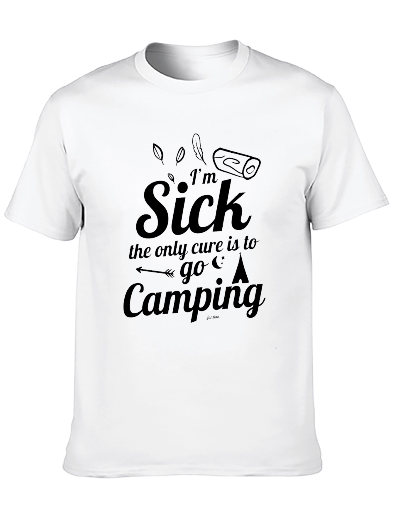 Black Camping Cure Tee: I'm Sick, Let's Camp! view 10