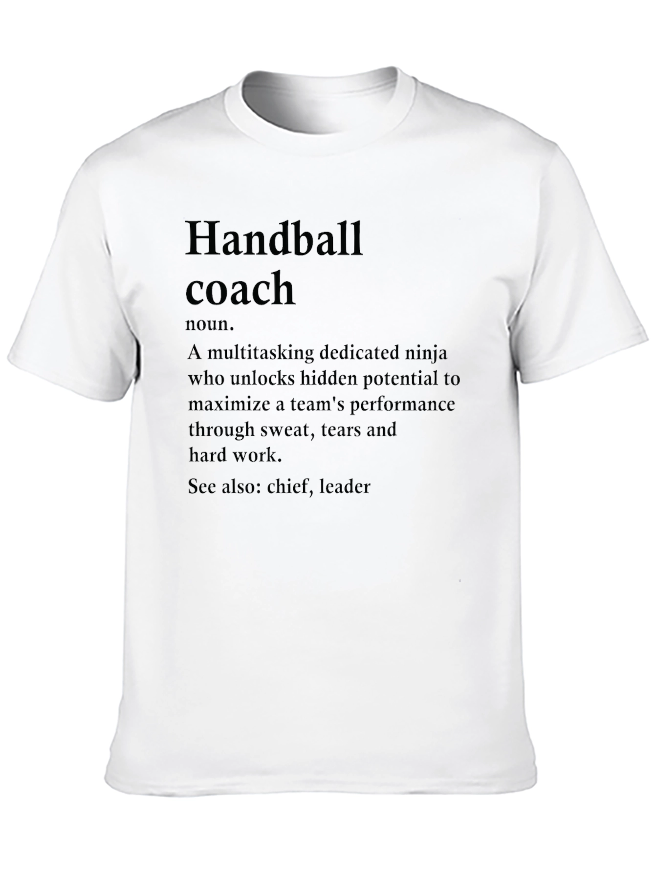 Black Handball Coach Definition T-Shirt view 10