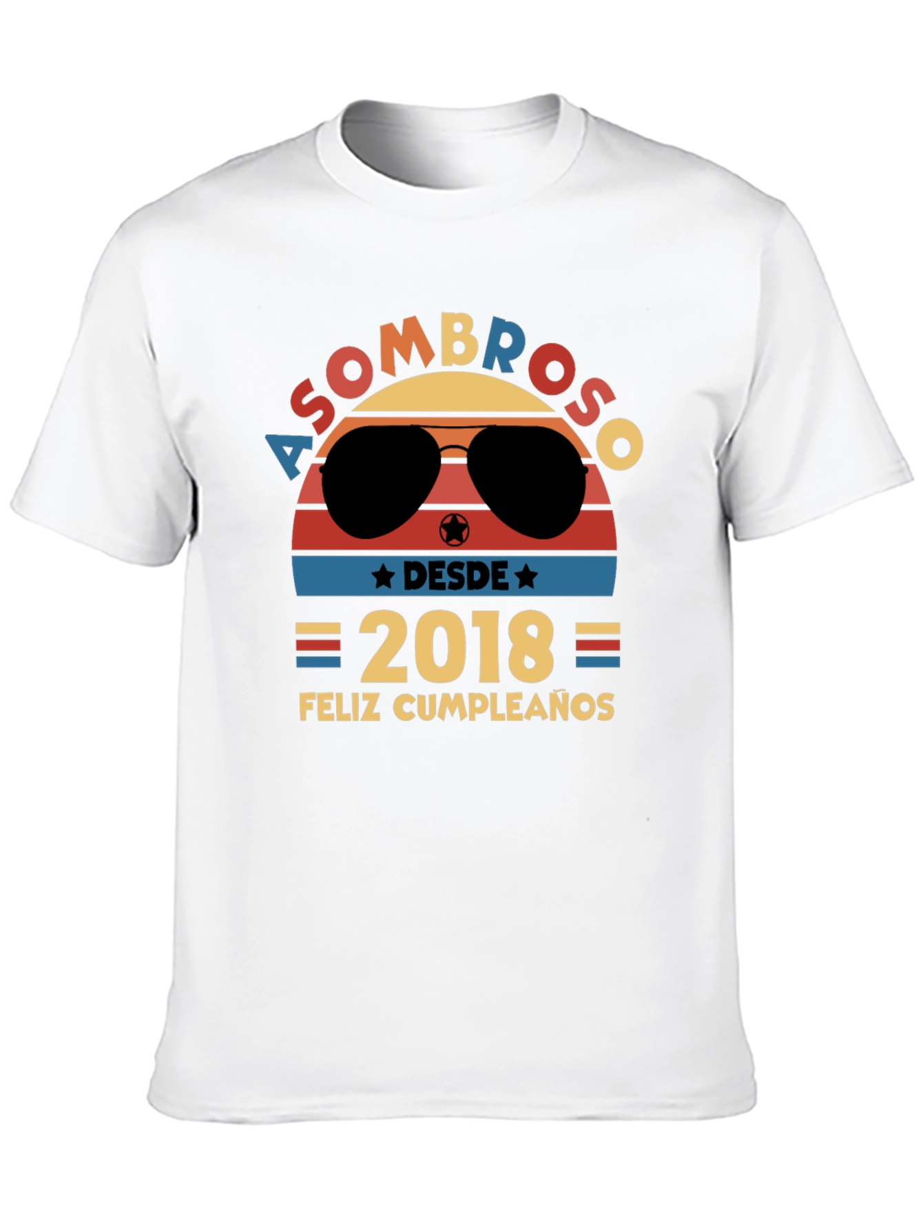 Black Asombroso Desde 2018 Feliz Cumpleaños Graphic Tee view 10
