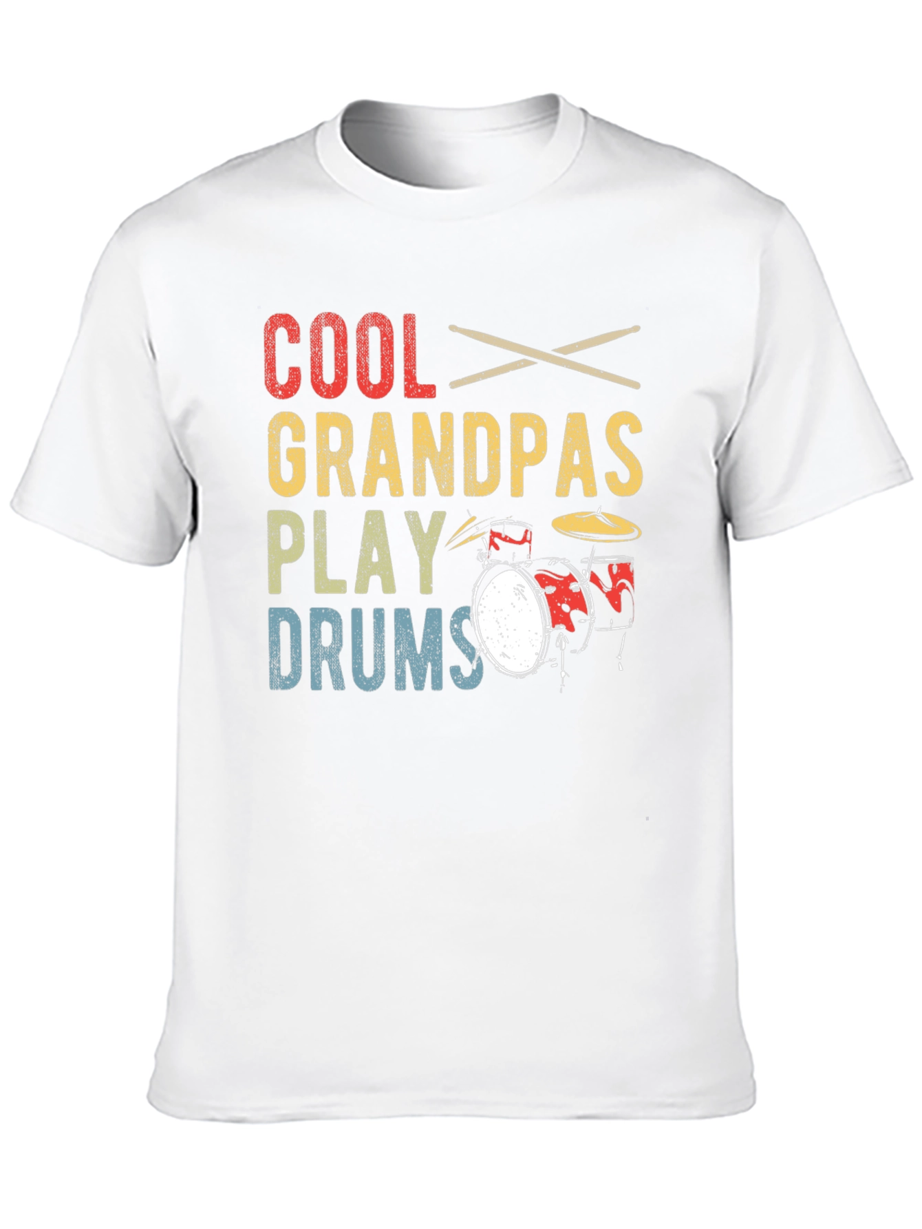 Black Cool Grandpas Play Drums T-Shirt view 10