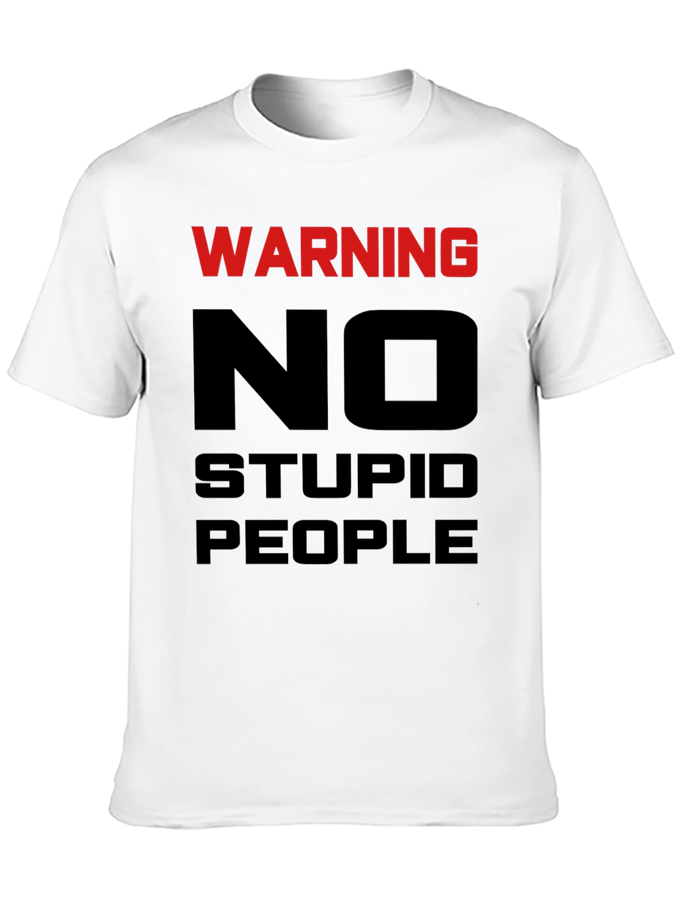 Black Warning No Stupid People Graphic Tee view 10