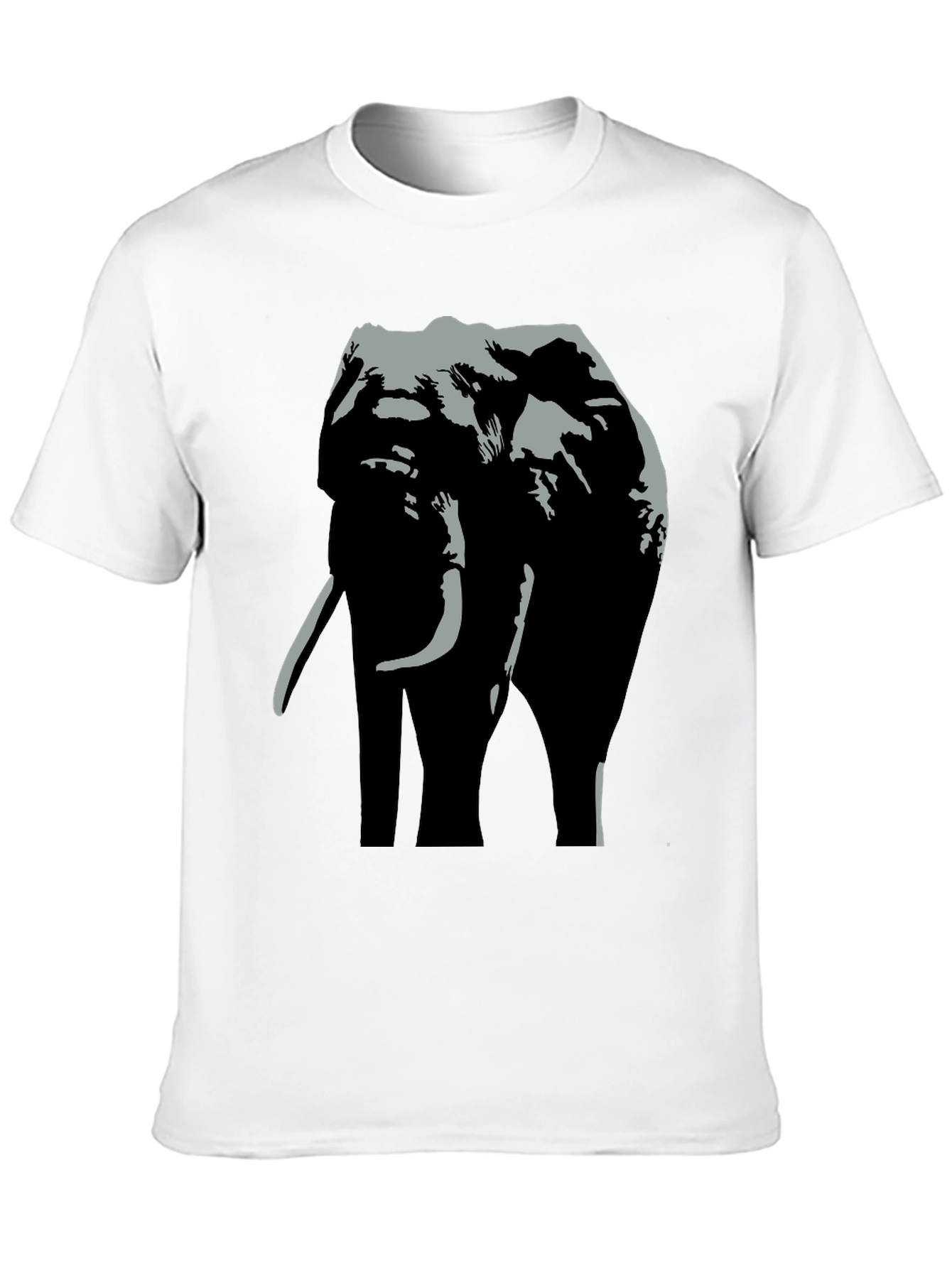 Black Elephant Graphic Print Black T-Shirt view 10