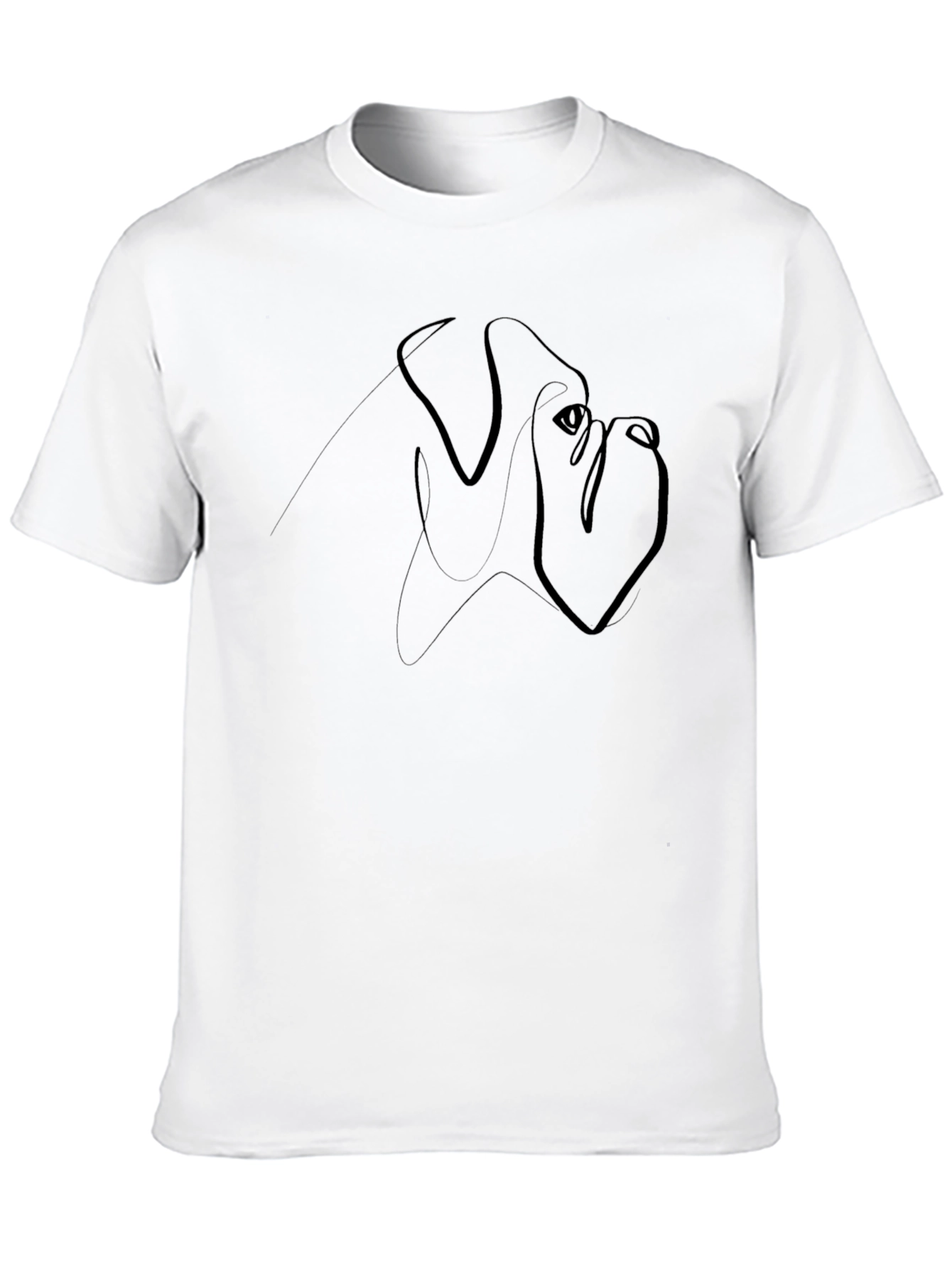 Black Dog Line Art Black T-Shirt - Minimalist Design view 10