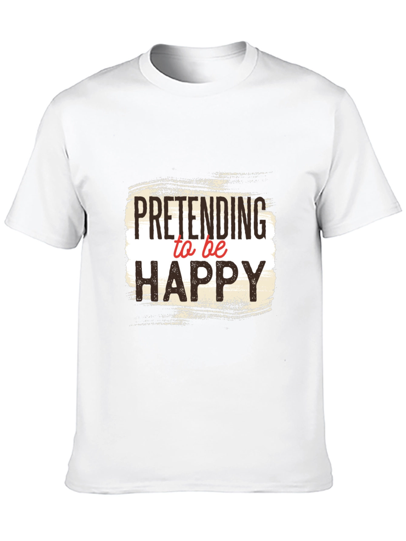 Black Pretending to be Happy Graphic Tee - Unisex Black T-Shirt view 10