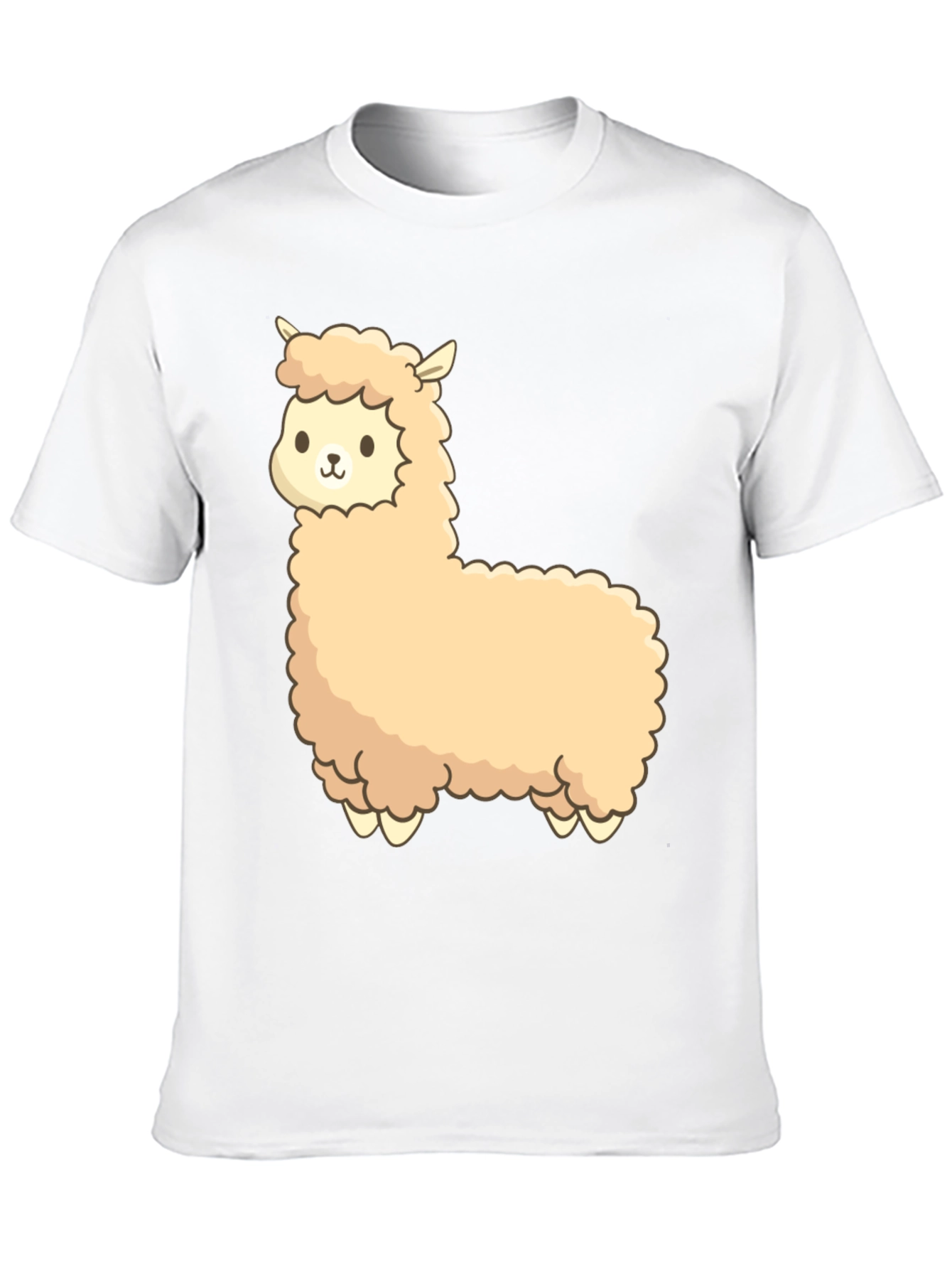 Black Cute Alpaca Graphic Black T-Shirt view 10
