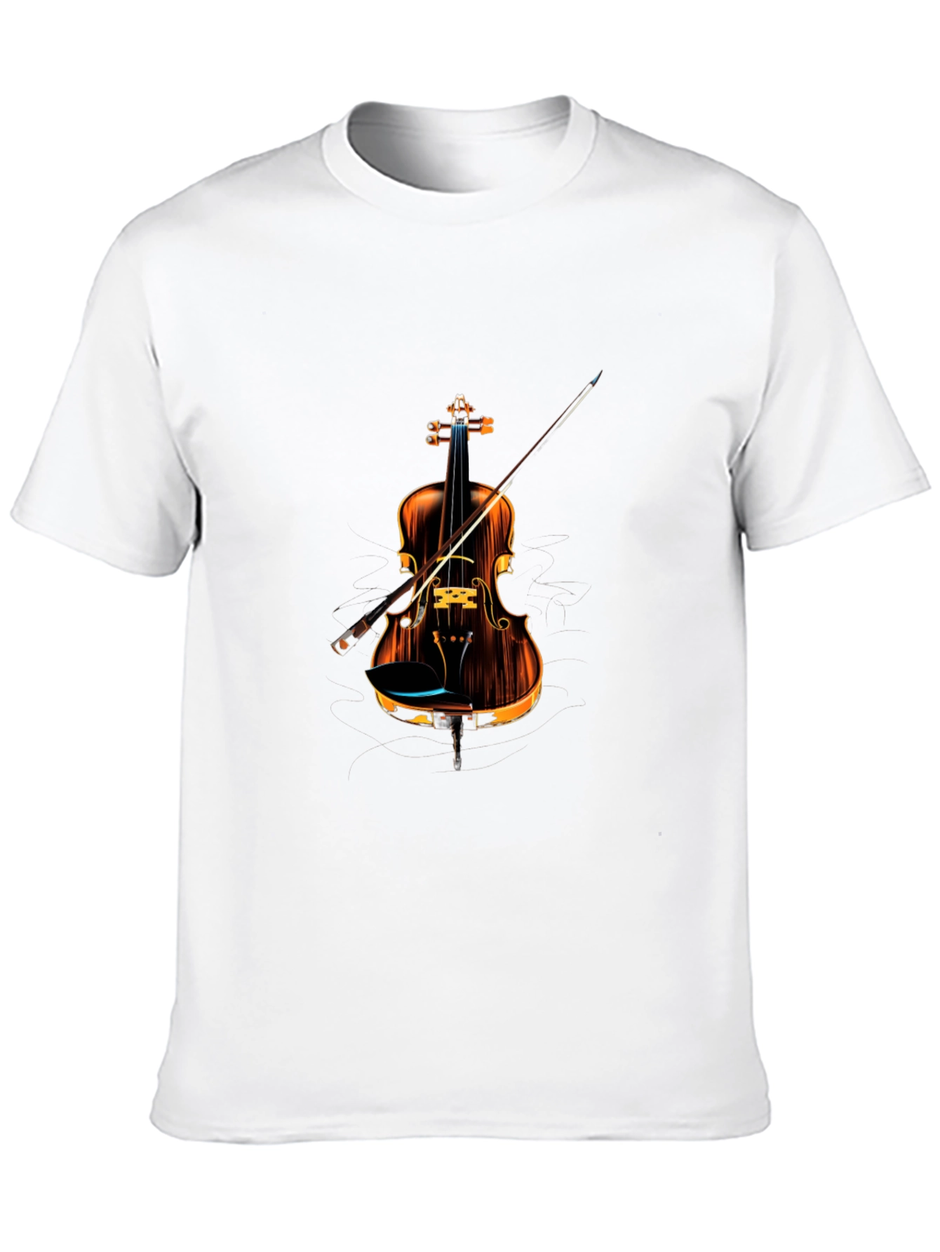 Black Stylish Violin Graphic Tee - Music Lover's T-Shirt view 10