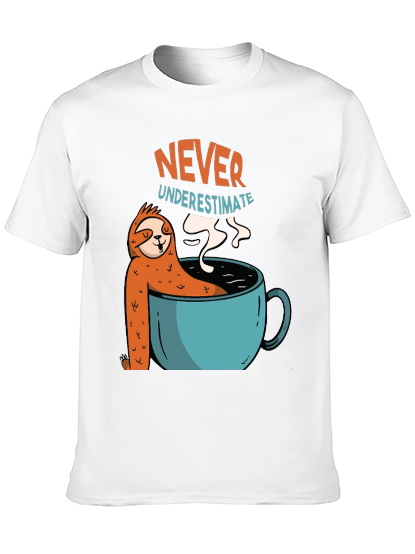 Black Never Underestimate Sloth Coffee T-Shirt view 10