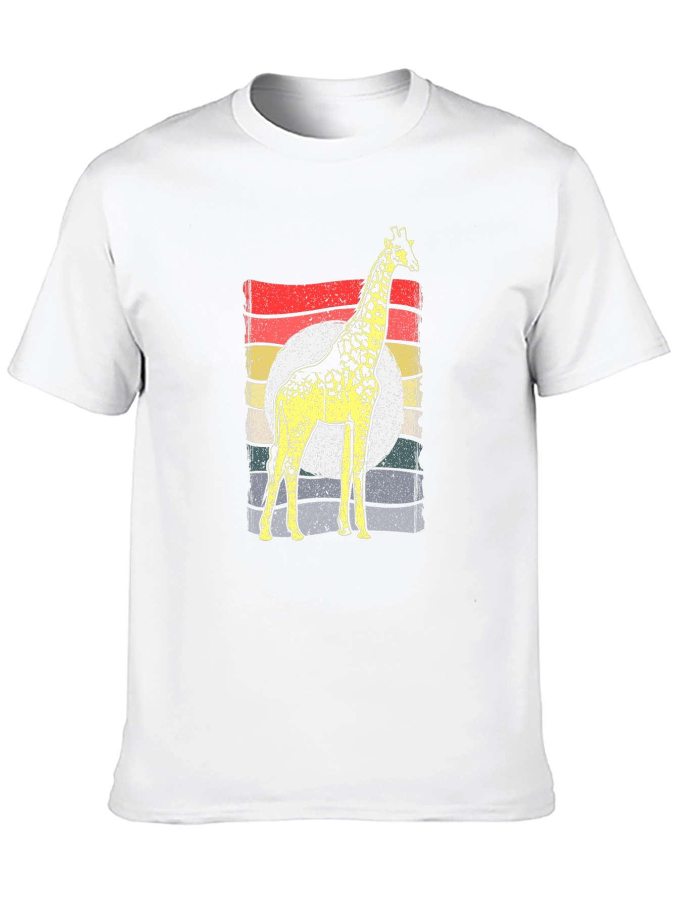 Black Retro Giraffe Graphic Tee - Unisex Cotton Shirt view 10