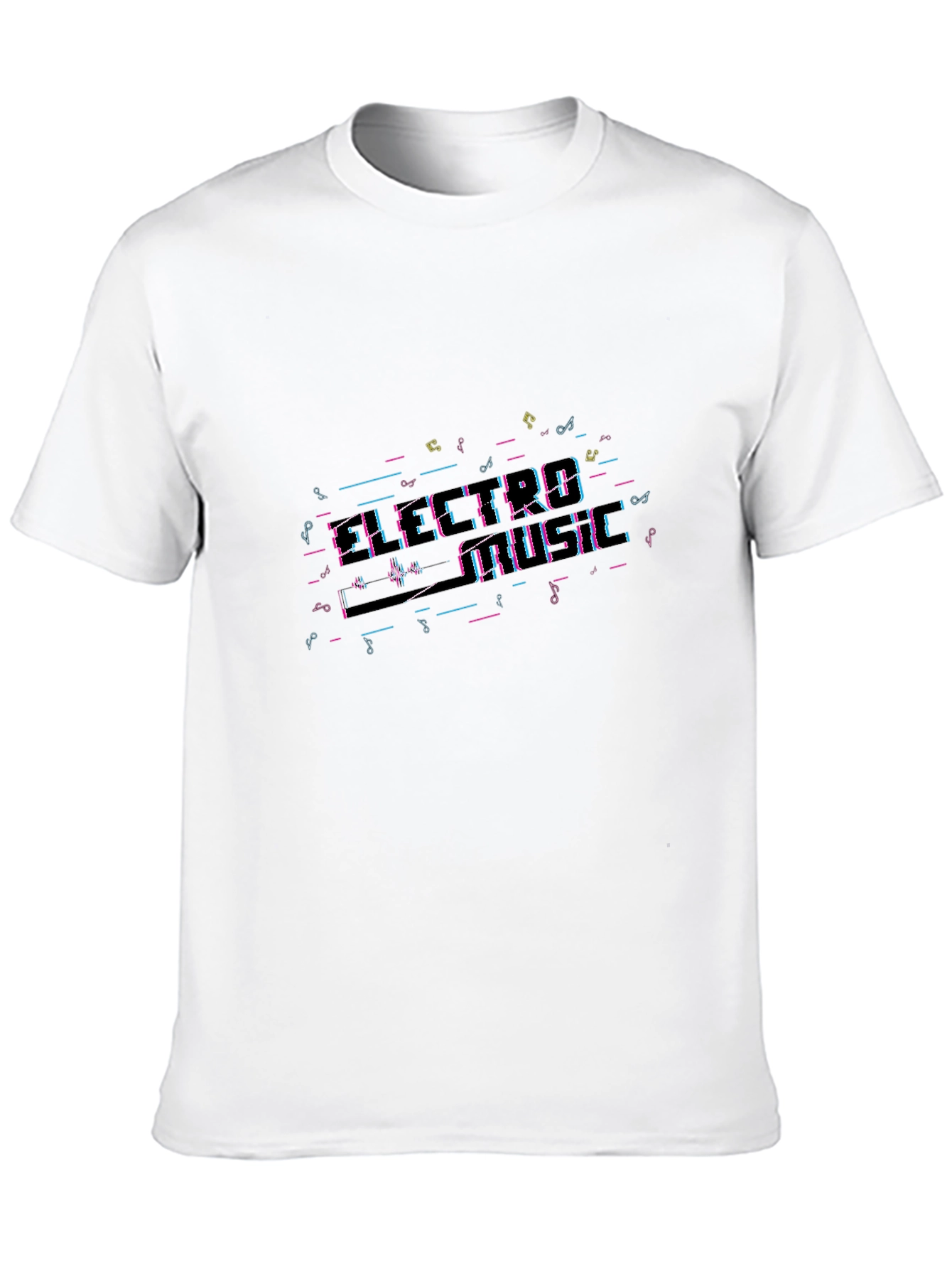 Black Electro Music T-Shirt - Black Crew Neck Tee view 10