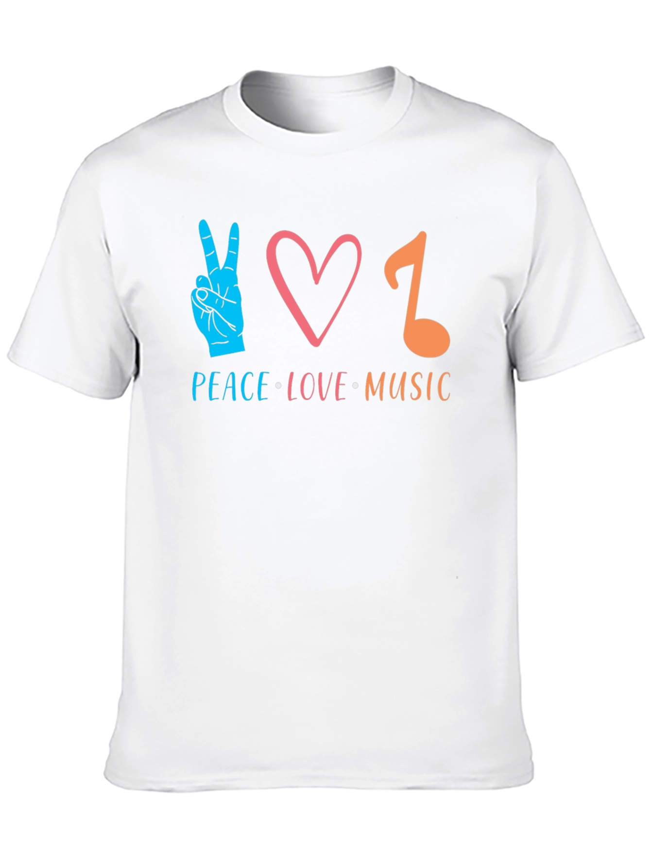 Black Peace Love Music Graphic T-Shirt view 10