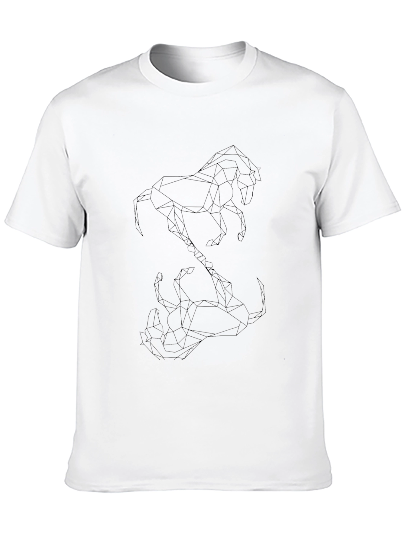 Black Geometric Horse T-Shirt - Modern Design view 10