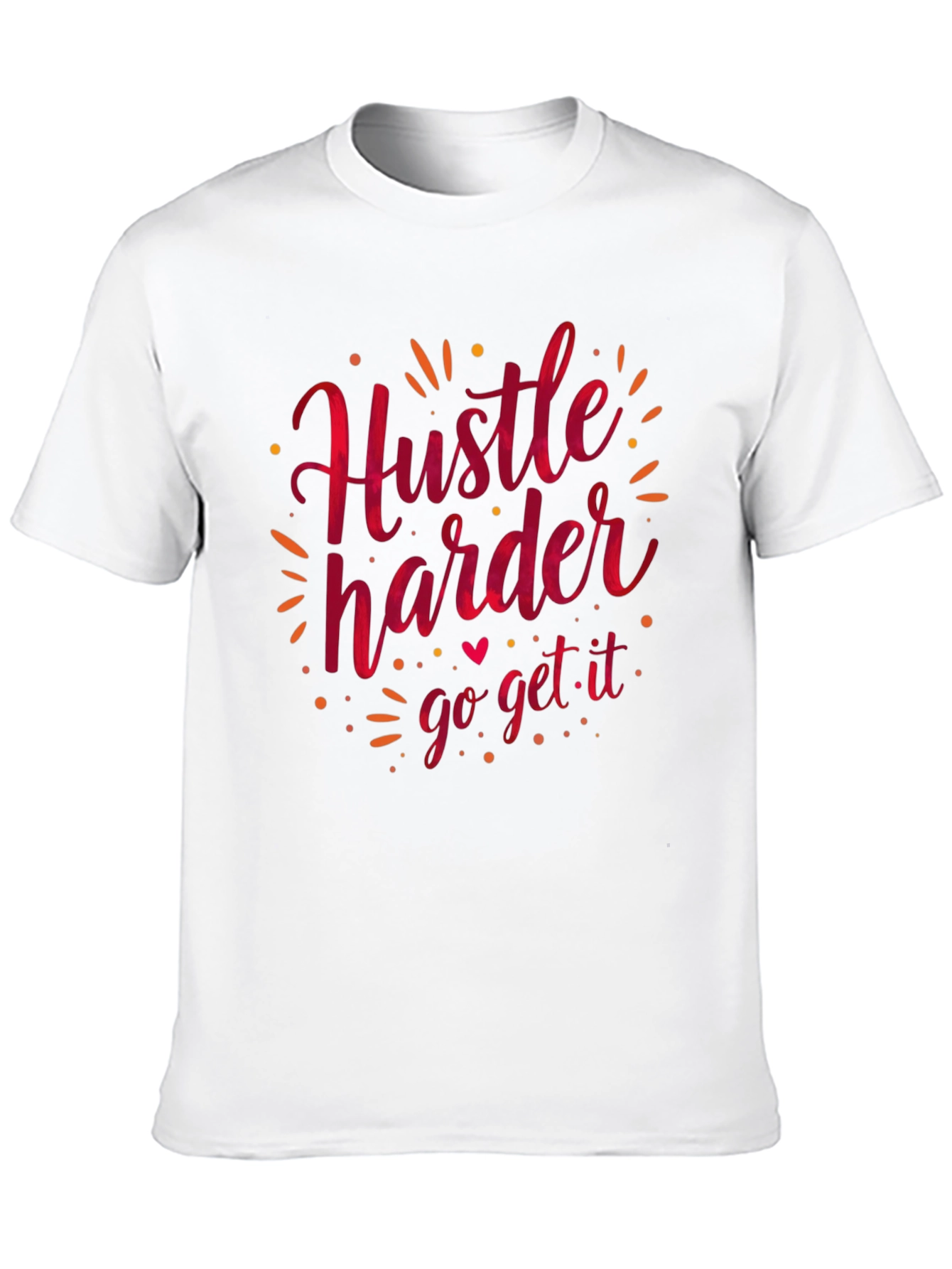 Black Hustle Harder Graphic Tee - Black Casual T-Shirt view 10
