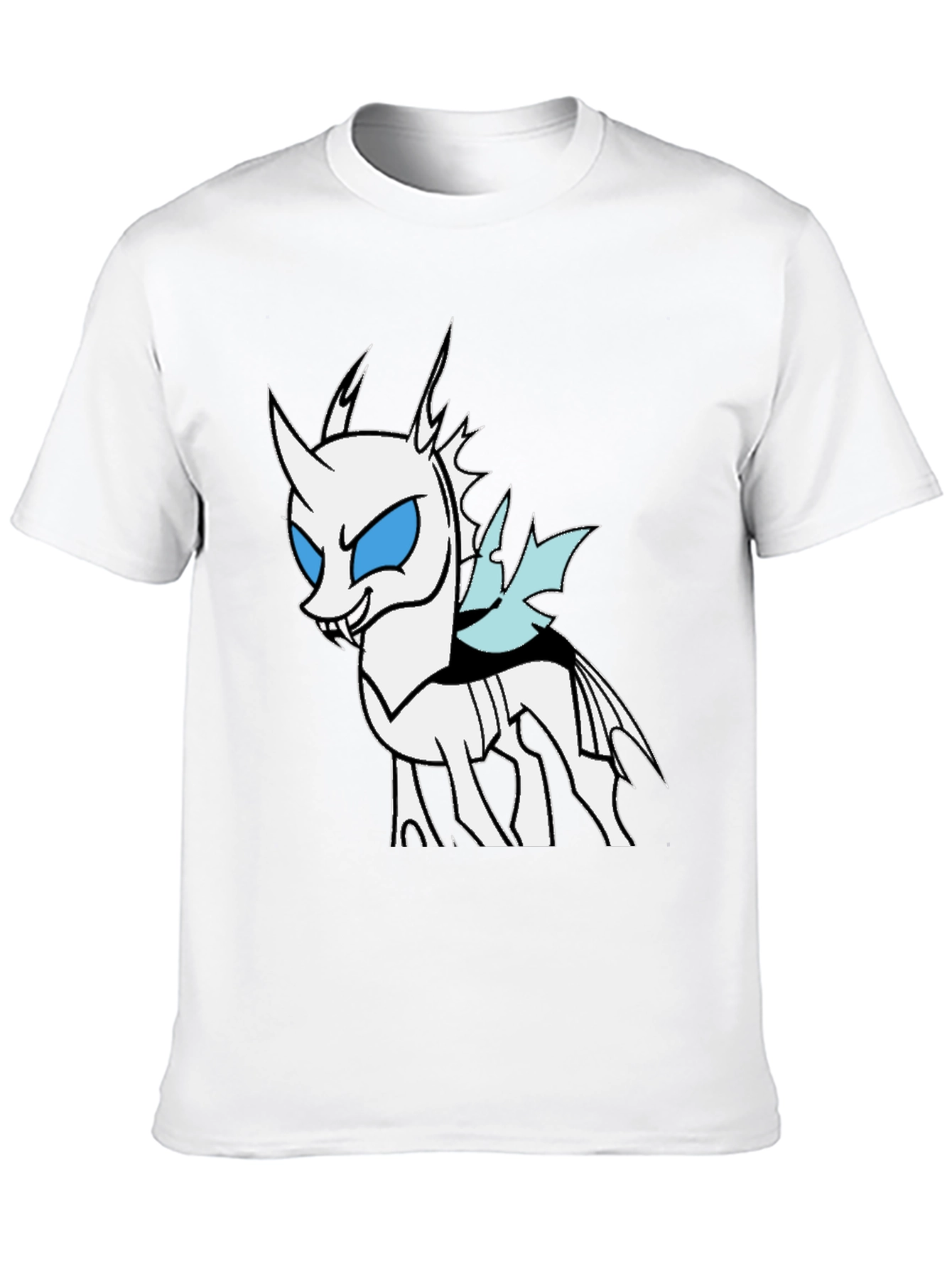 Black Men's Black T-Shirt - Cartoon Character Print view 10