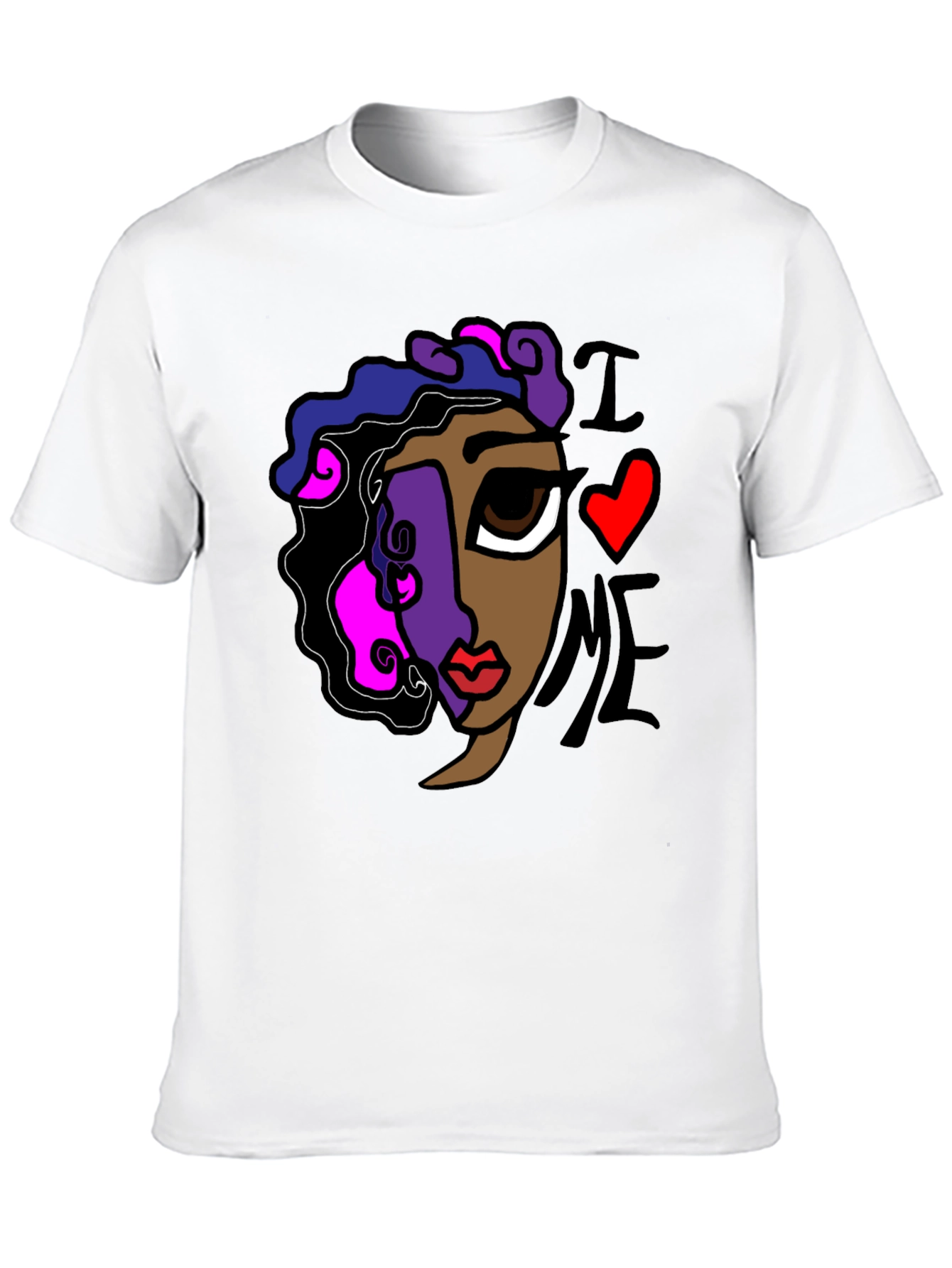 Black Abstract "I Love Me" Graphic Tee view 10