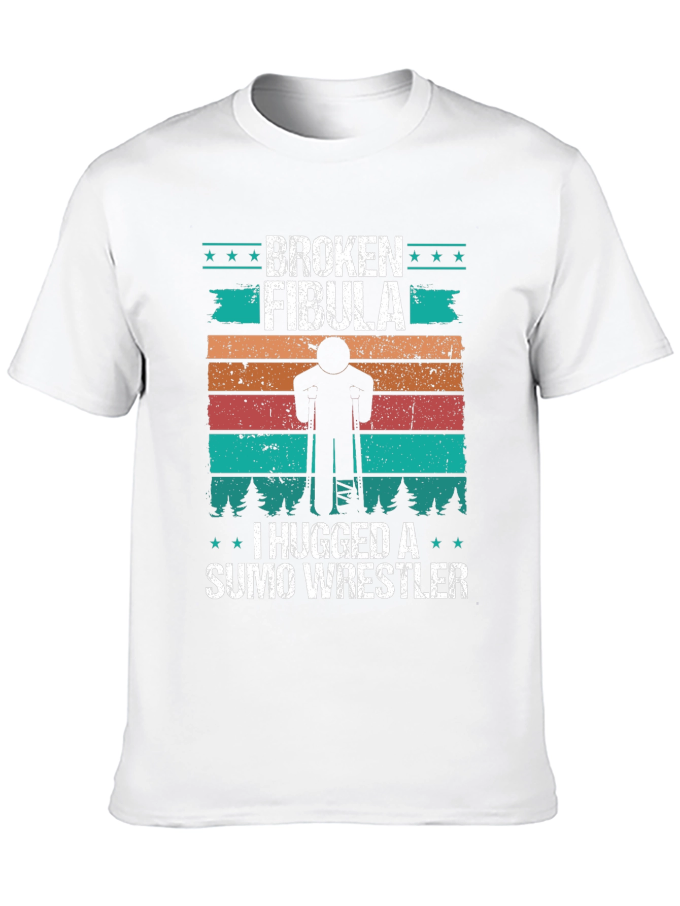 Black Broken Fibula Sumo Wrestler Graphic T-Shirt view 10