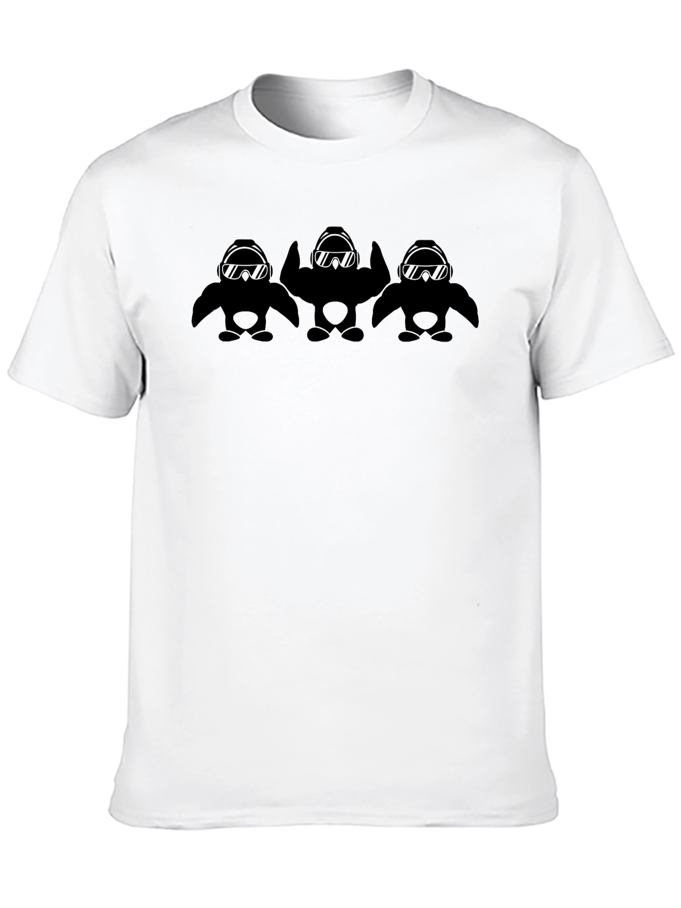 Penguin Squad Black T-Shirt - Cool Graphic Tee - 10