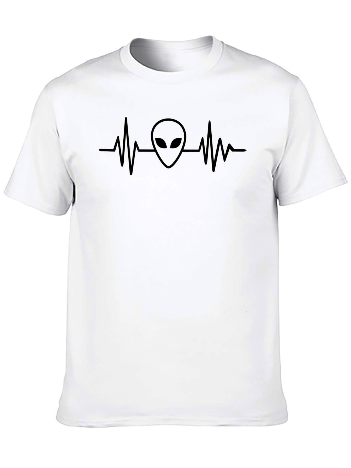 Black Alien Heartbeat Graphic T-Shirt - Black view 10