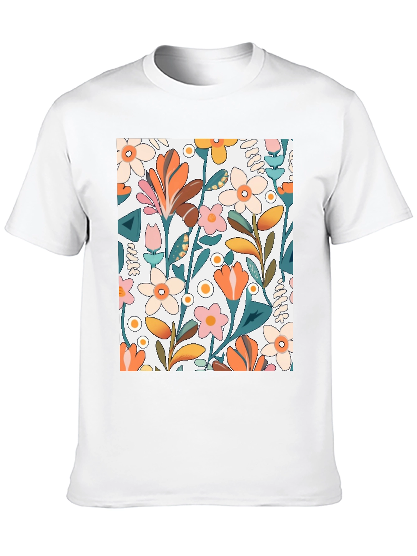 Black Floral Patterned T-Shirt view 10