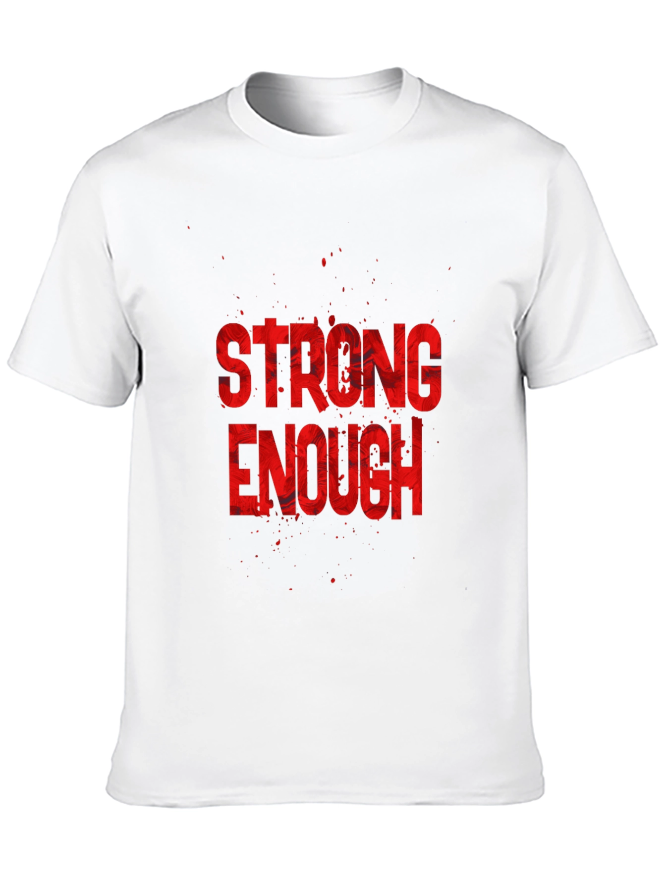 Black Strong Enough Graphic Tee - Black Cotton T-Shirt view 10