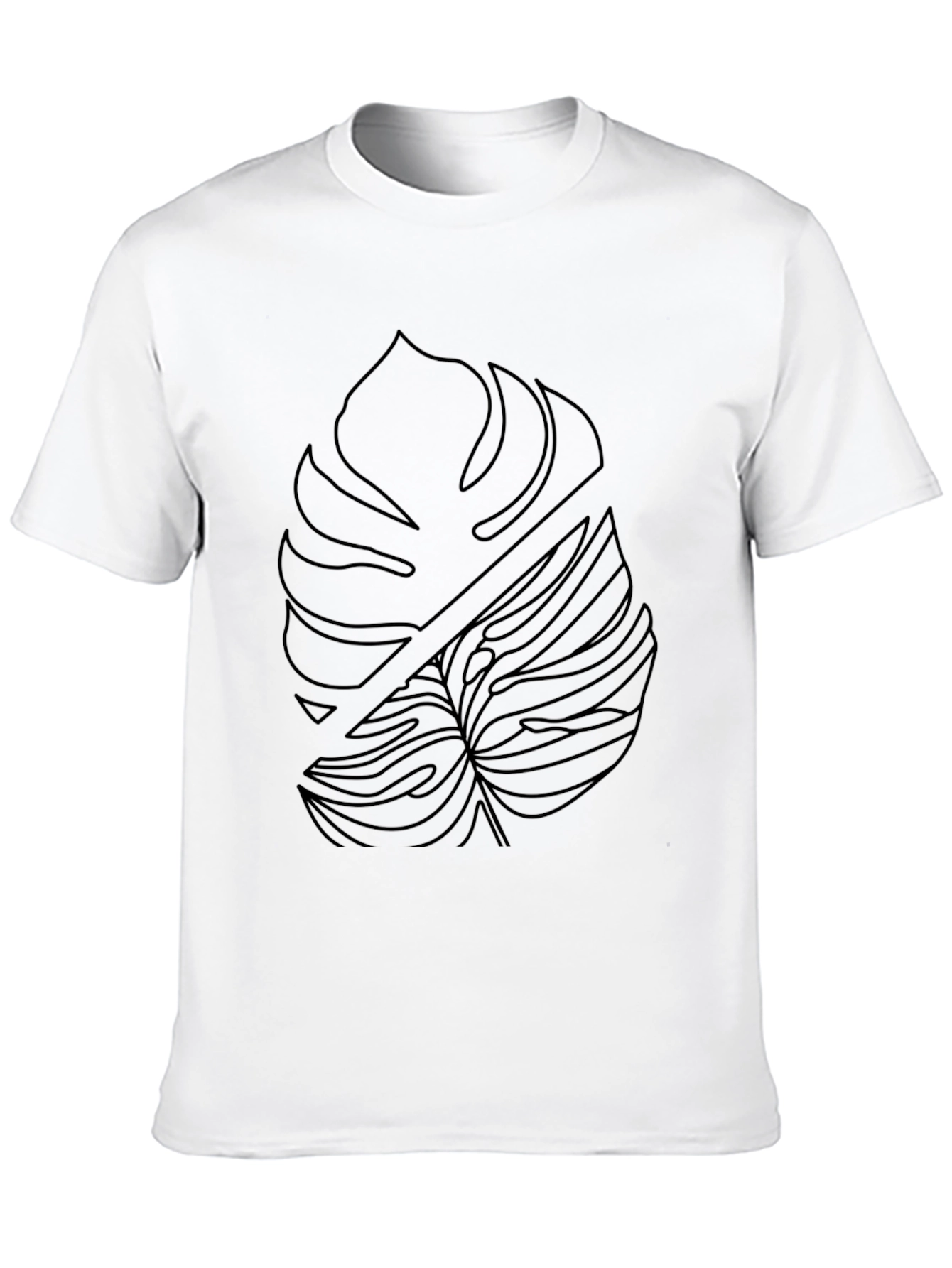 Black Modern Monstera Leaf Graphic Tee - Black view 10