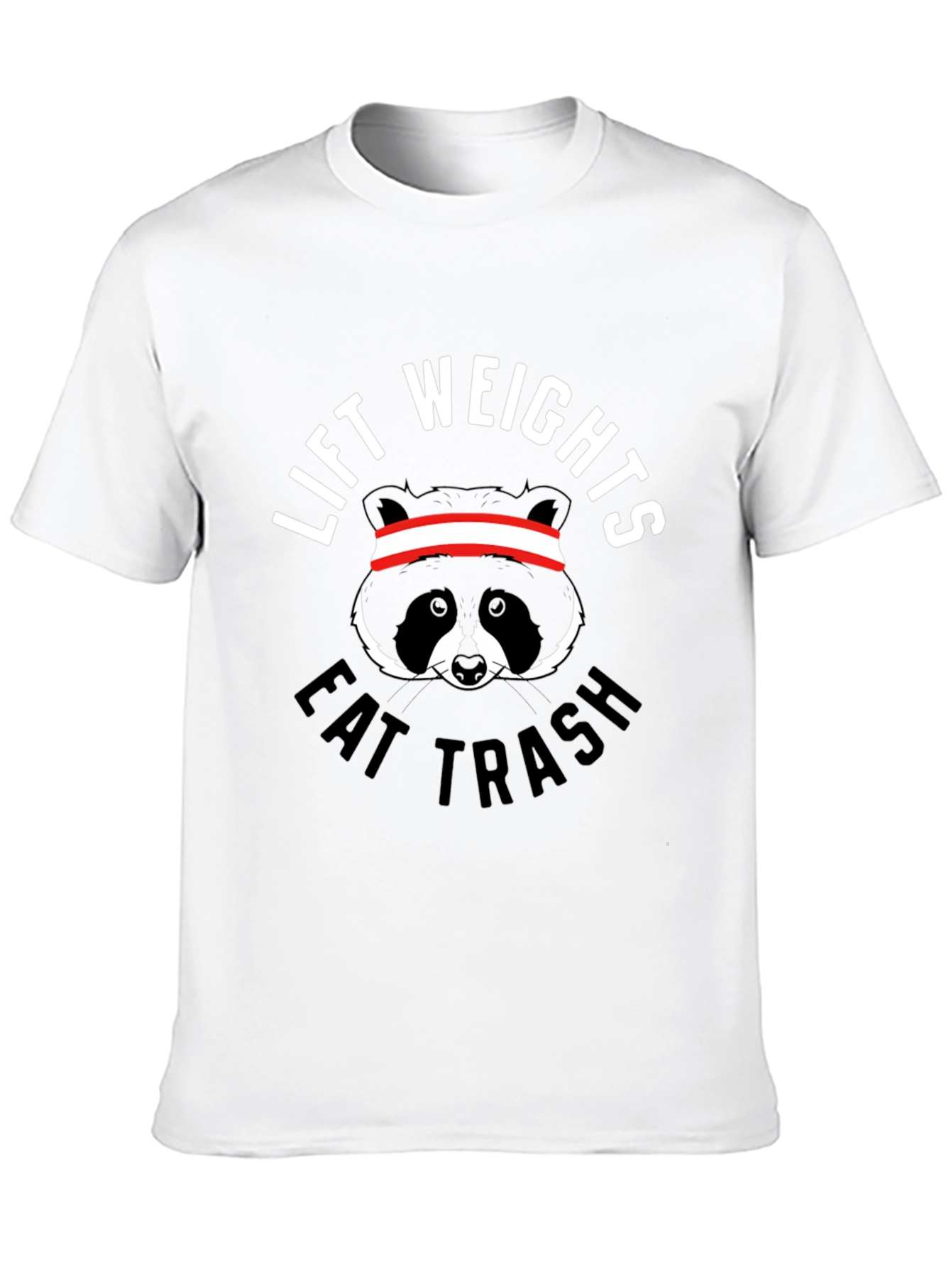 Black Lift Weights Eat Trash Raccoon Graphic Tee view 10