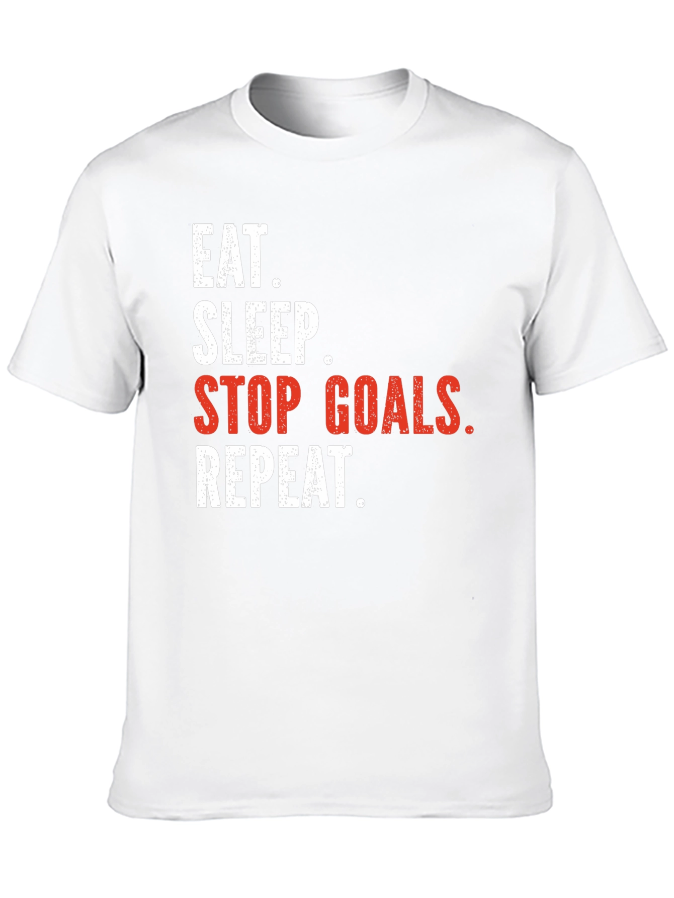 Black Eat Sleep Stop Goals Repeat T-Shirt view 10