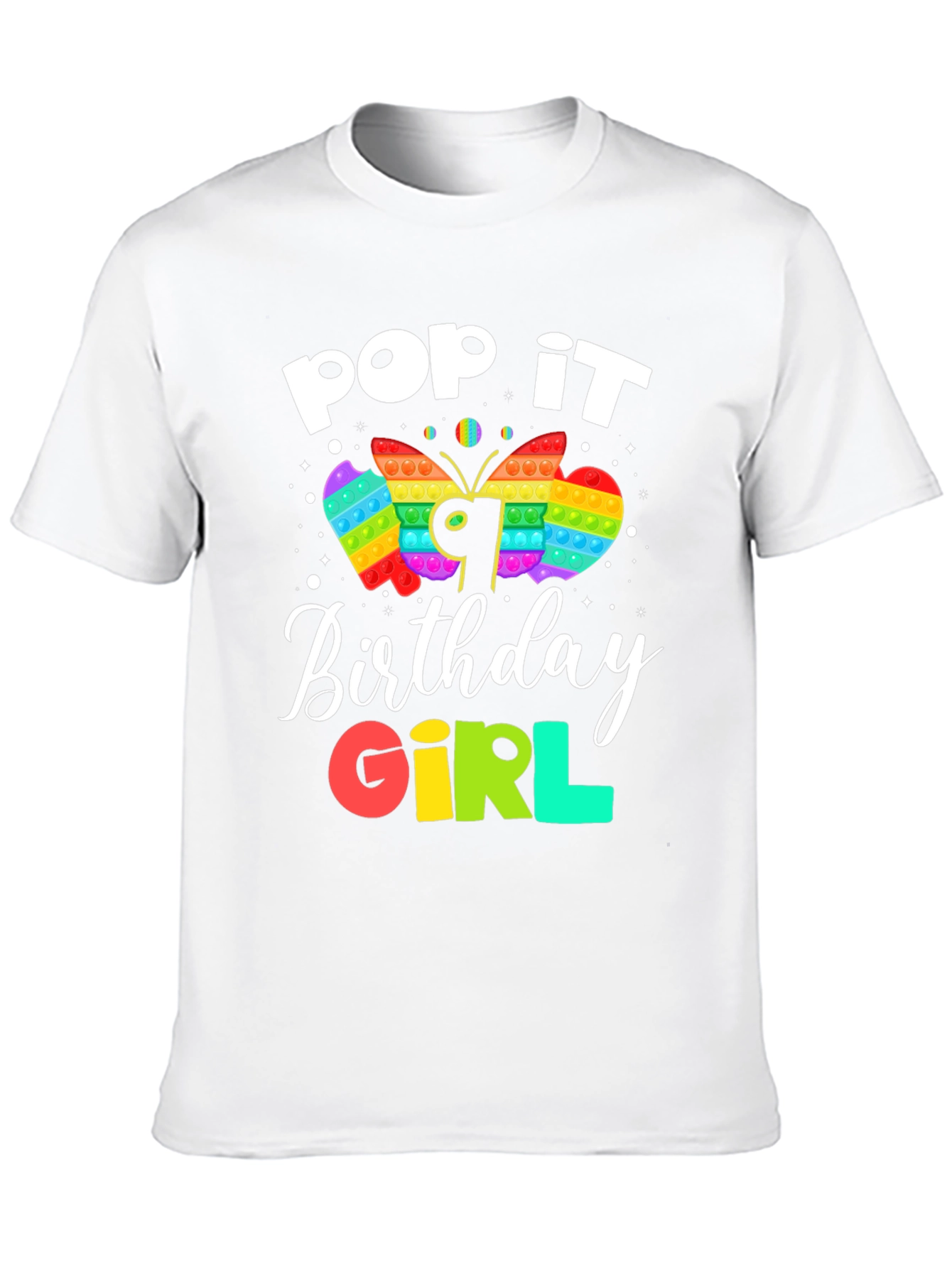 Black Pop It Birthday Girl T-Shirt view 10