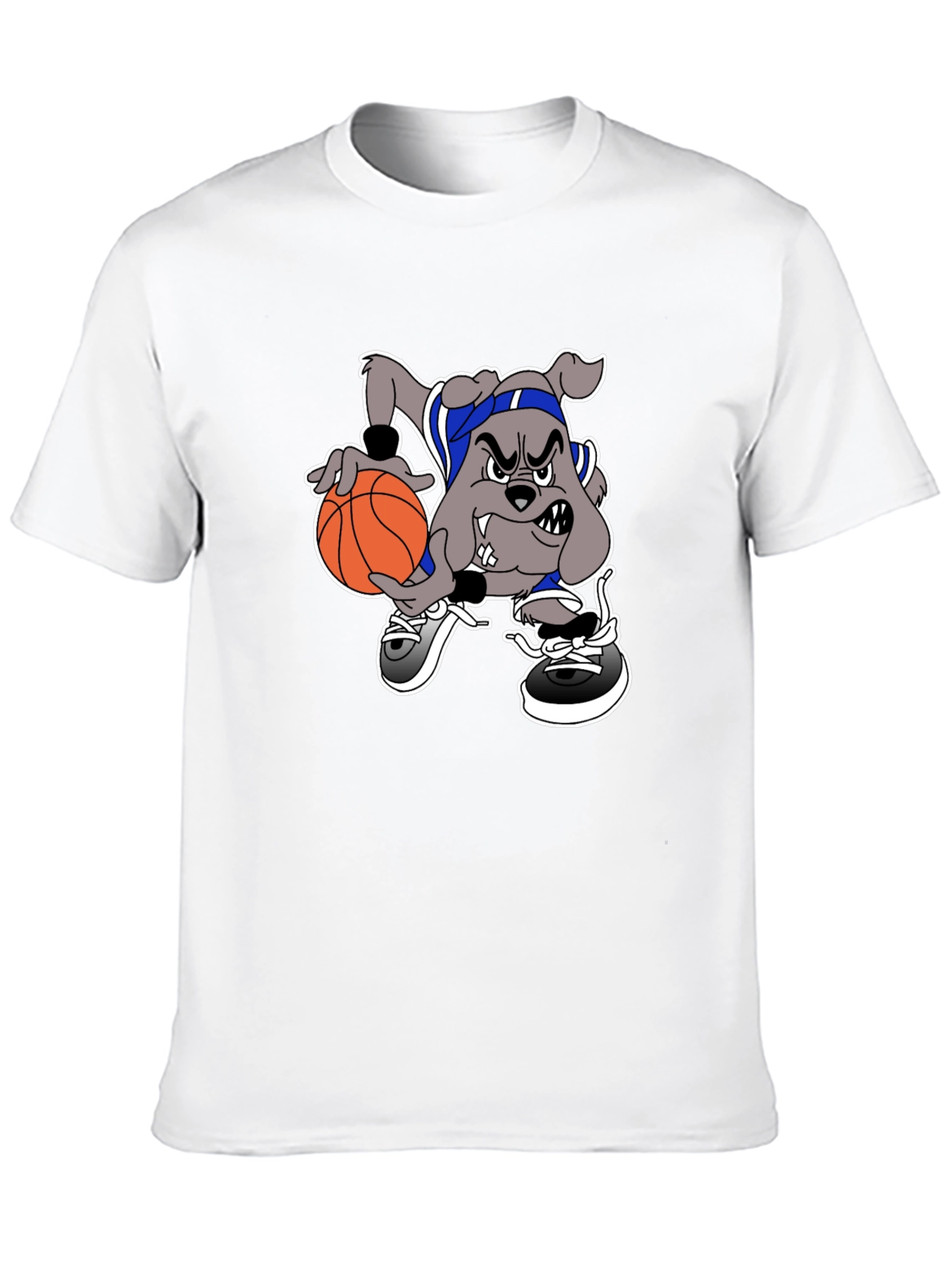 Black Basketball Bulldog Black T-Shirt view 10