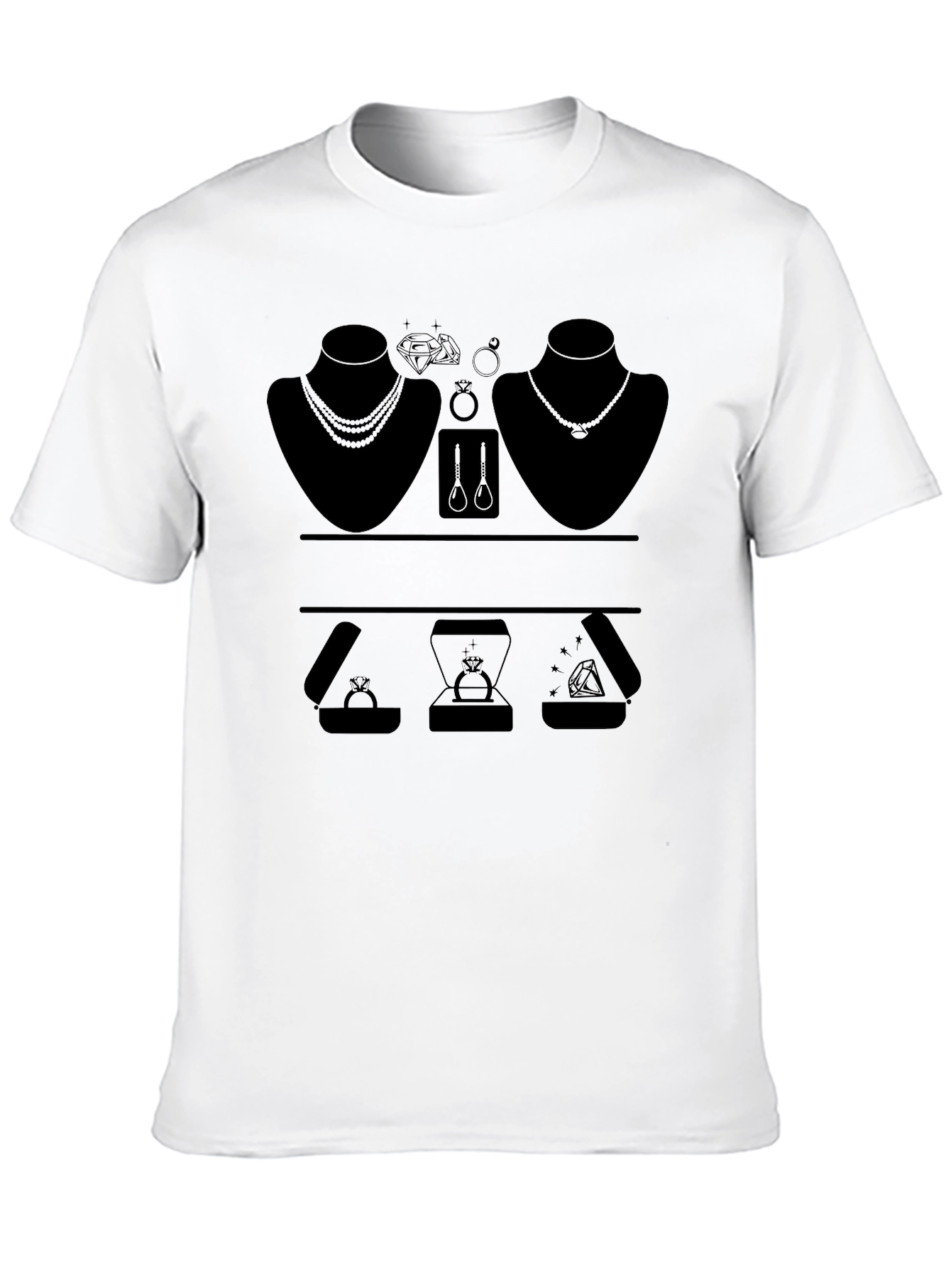 Black Jewelry T-Shirt - Black Unisex Tee view 10